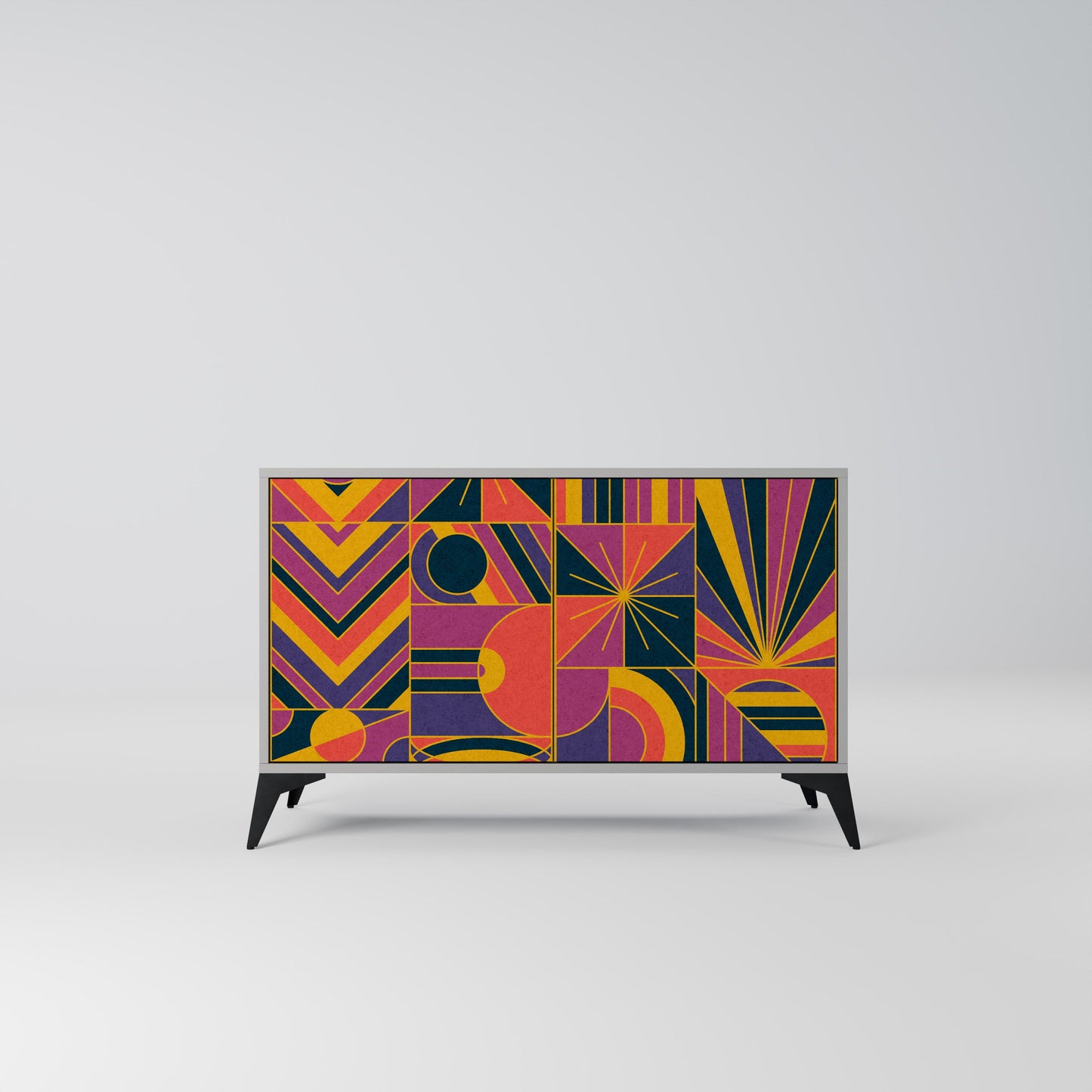 ELECTRIC PATTERNS 2-Door Sideboard in Grey Finish