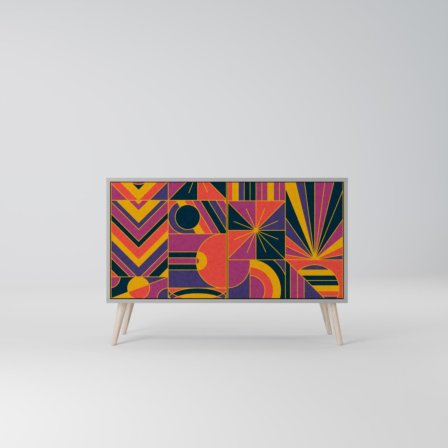ELECTRIC PATTERNS 2-Door Sideboard in Grey Finish