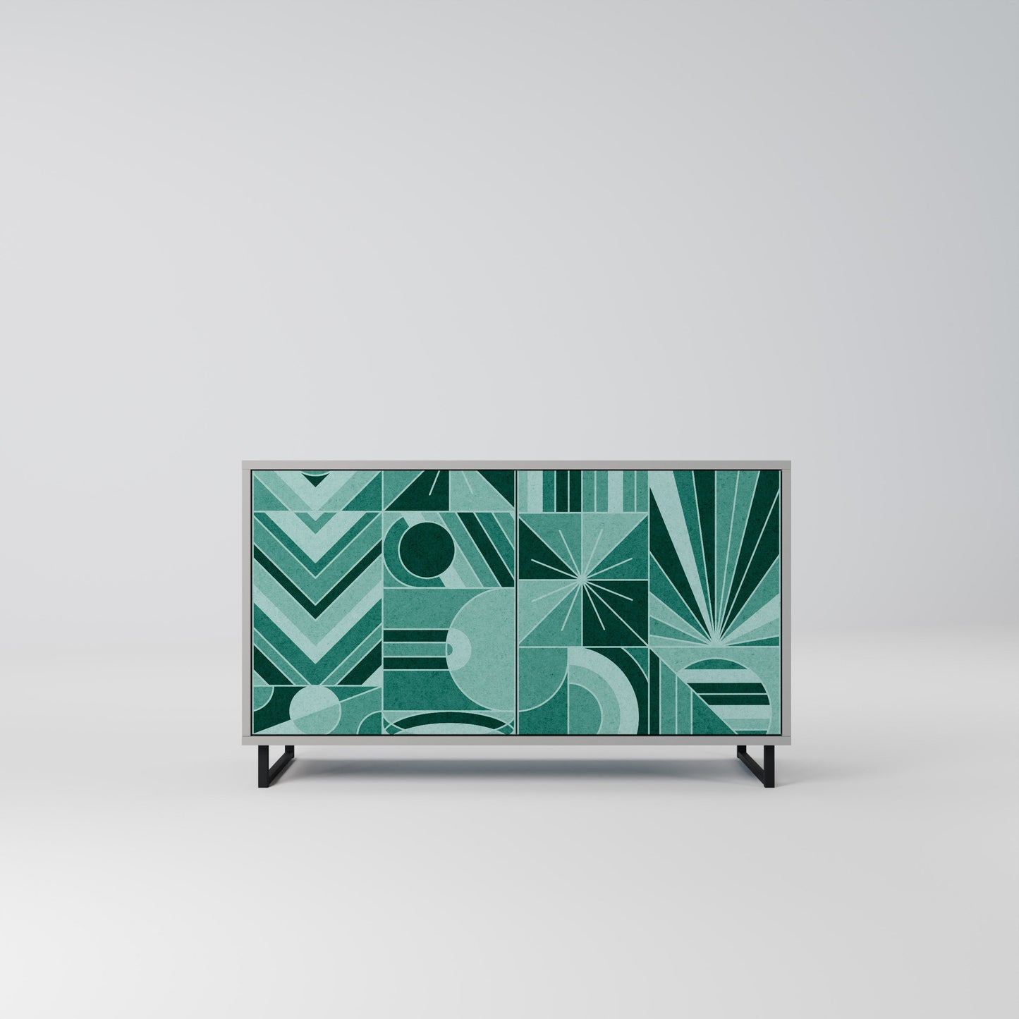 HARMONIC GRID 2-Door Sideboard in Grey Finish
