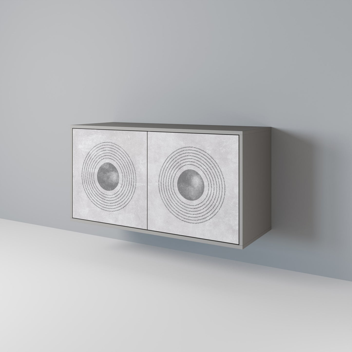 SOLID CIRCLES 2-Door Sideboard in Grey Finish