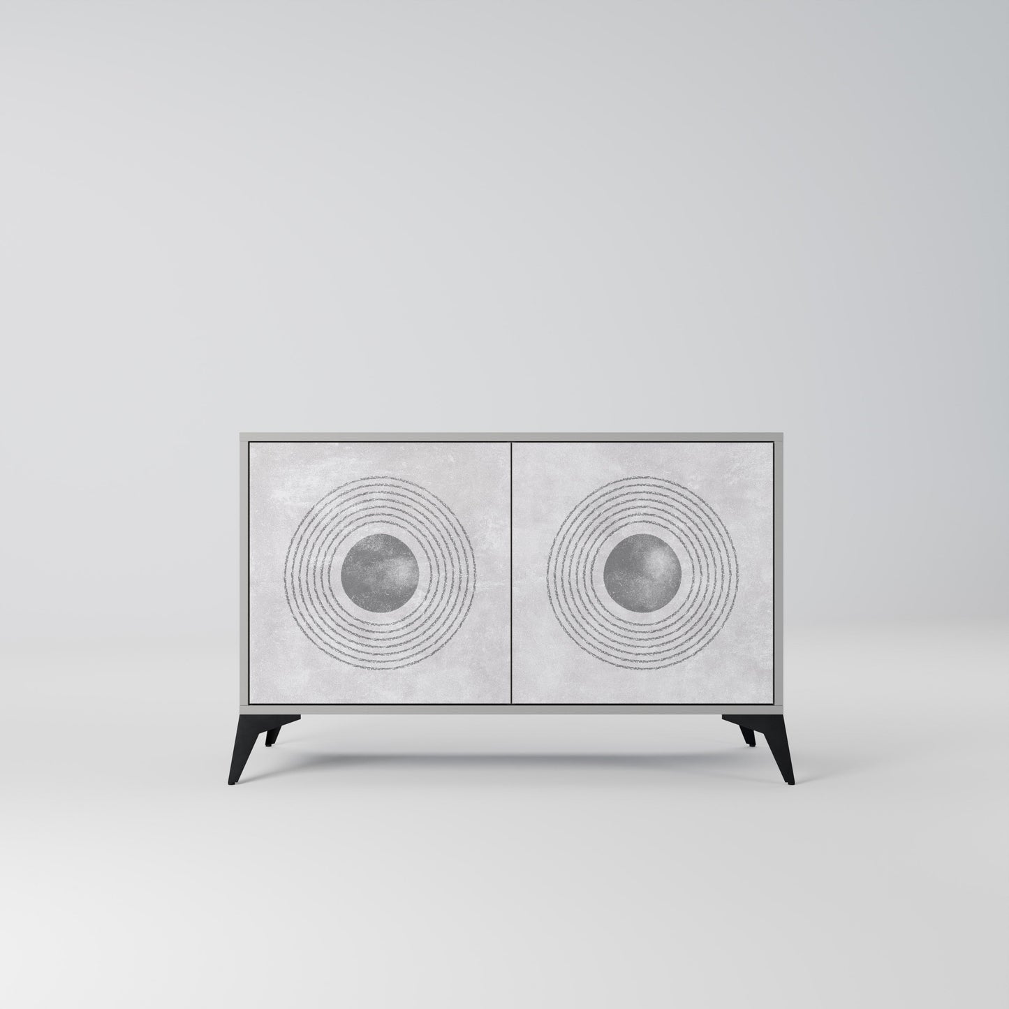 SOLID CIRCLES 2-Door Sideboard in Grey Finish