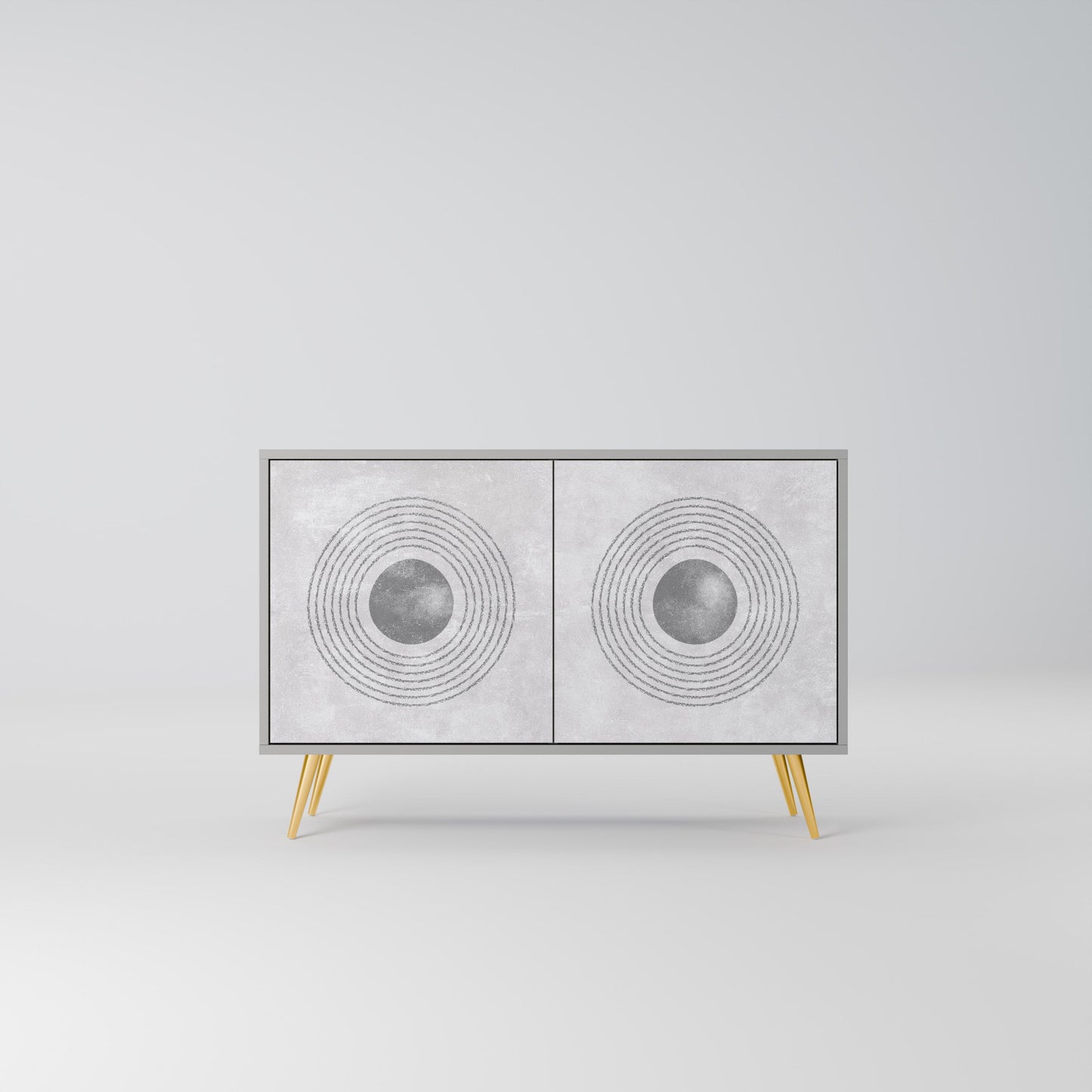 SOLID CIRCLES 2-Door Sideboard in Grey Finish