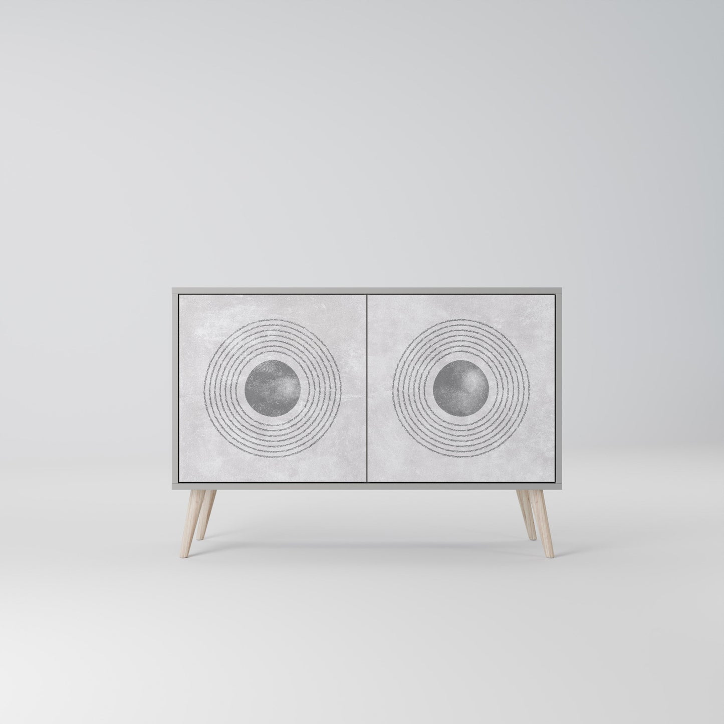 SOLID CIRCLES 2-Door Sideboard in Grey Finish