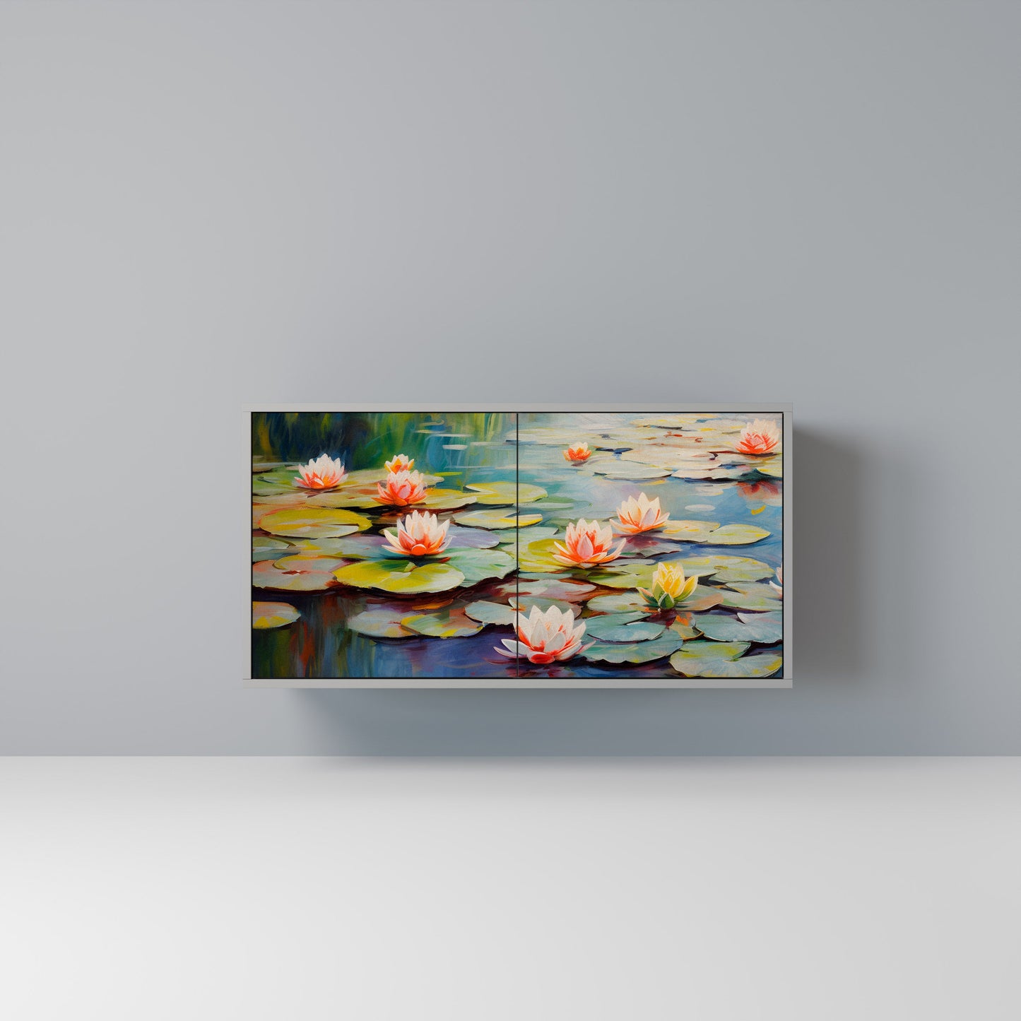 Credenza BLOOMING WATERS a 2 ante in finitura grigia