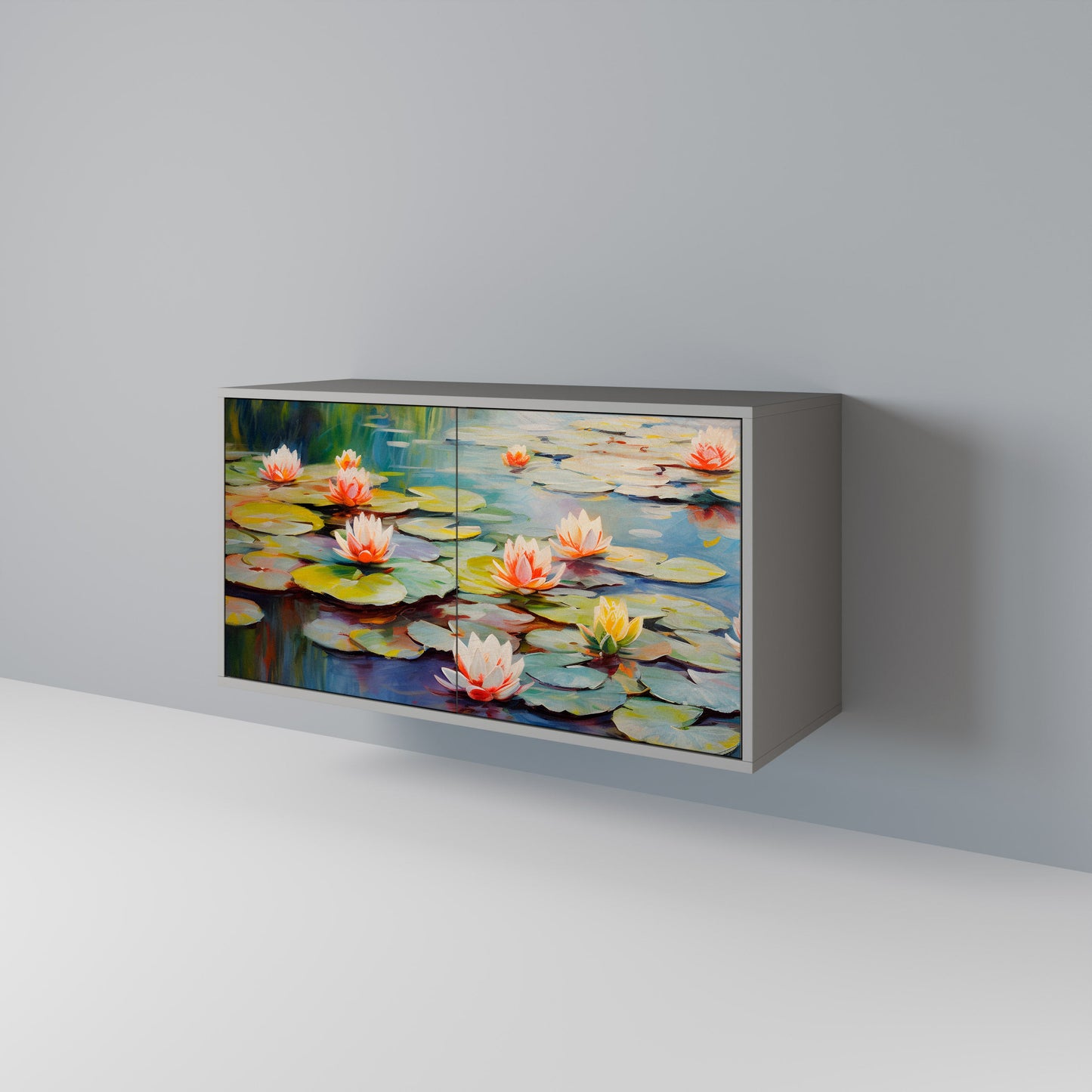 Credenza BLOOMING WATERS a 2 ante in finitura grigia