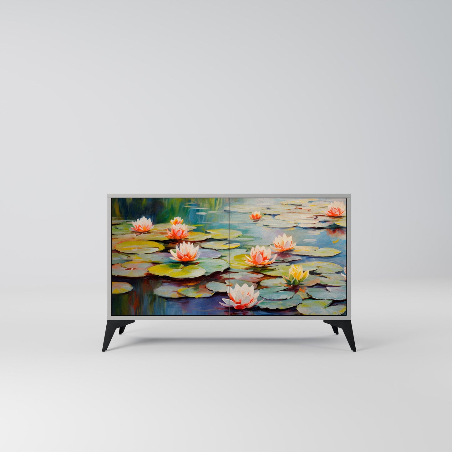 Credenza BLOOMING WATERS a 2 ante in finitura grigia