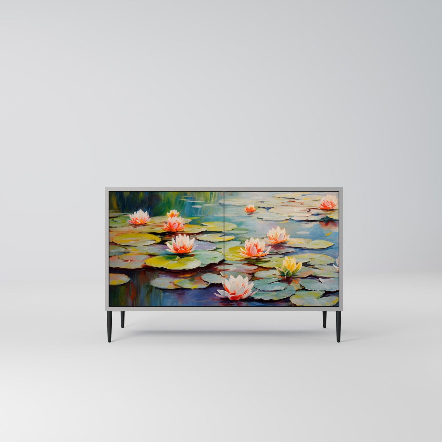 Credenza BLOOMING WATERS a 2 ante in finitura grigia