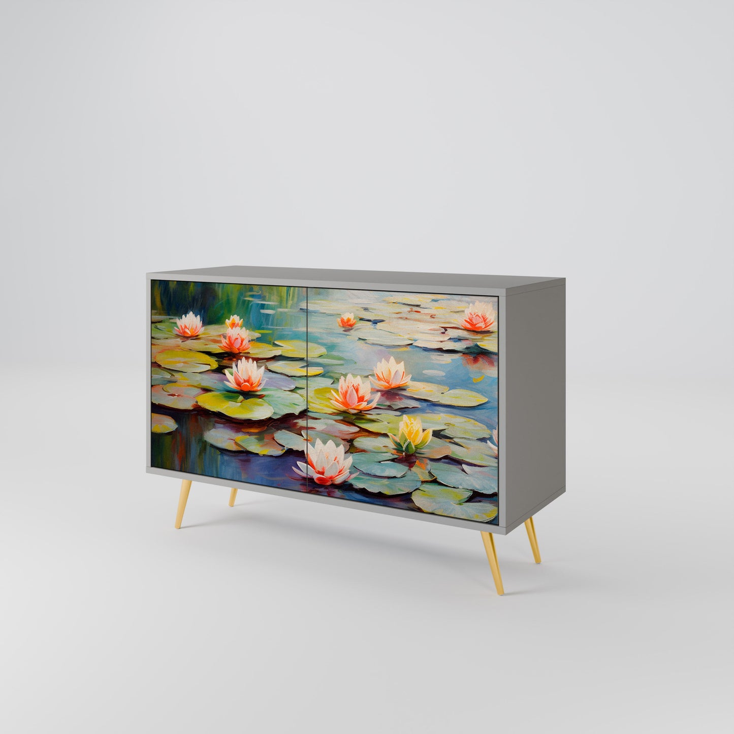 Credenza BLOOMING WATERS a 2 ante in finitura grigia