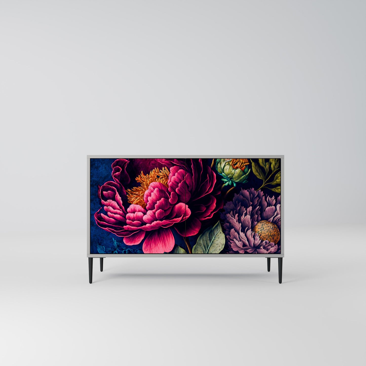 Credenza BLOOMING ELEGANCE a 2 ante in finitura grigia