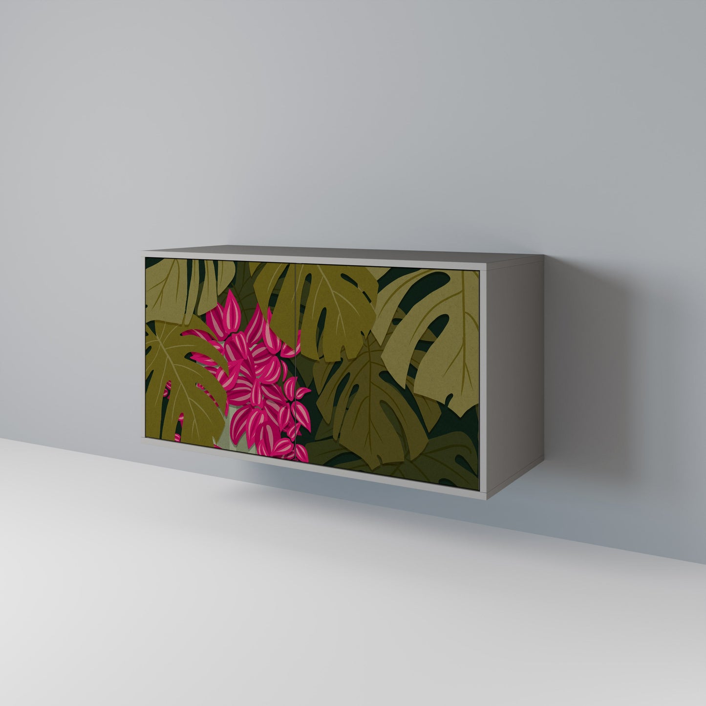 Credenza a 2 ante TROPICAL BEAUTY in finitura grigia