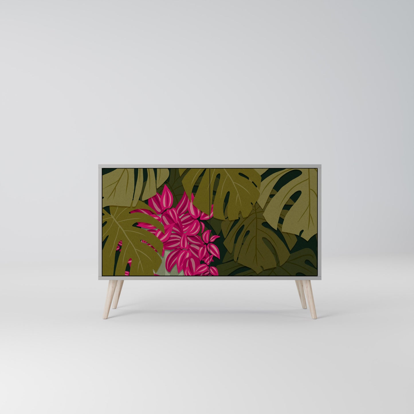 Credenza a 2 ante TROPICAL BEAUTY in finitura grigia