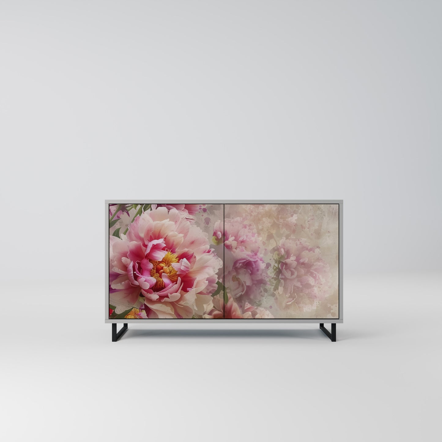 Credenza a 2 ante PEONY WHISPER in finitura grigia