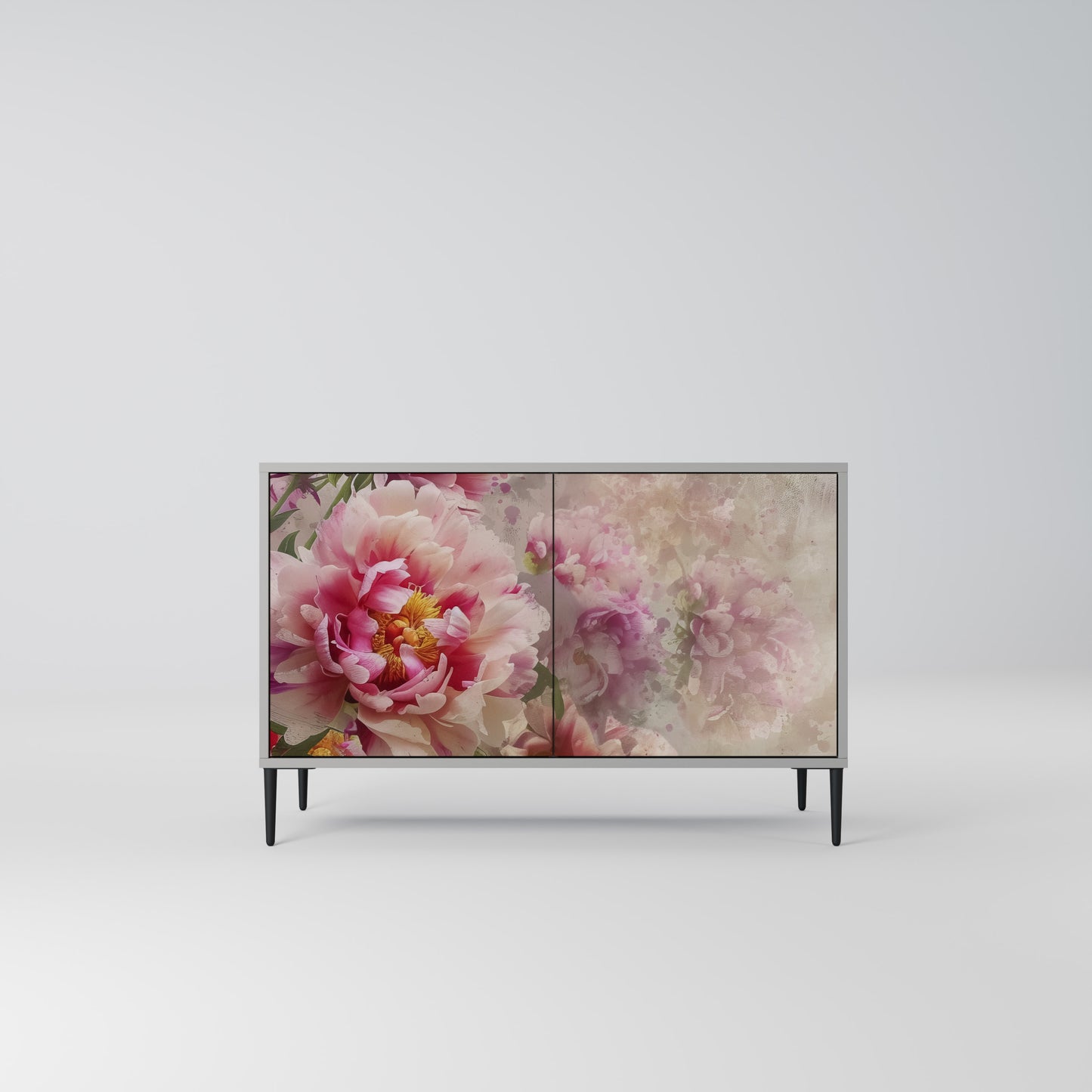 Credenza a 2 ante PEONY WHISPER in finitura grigia