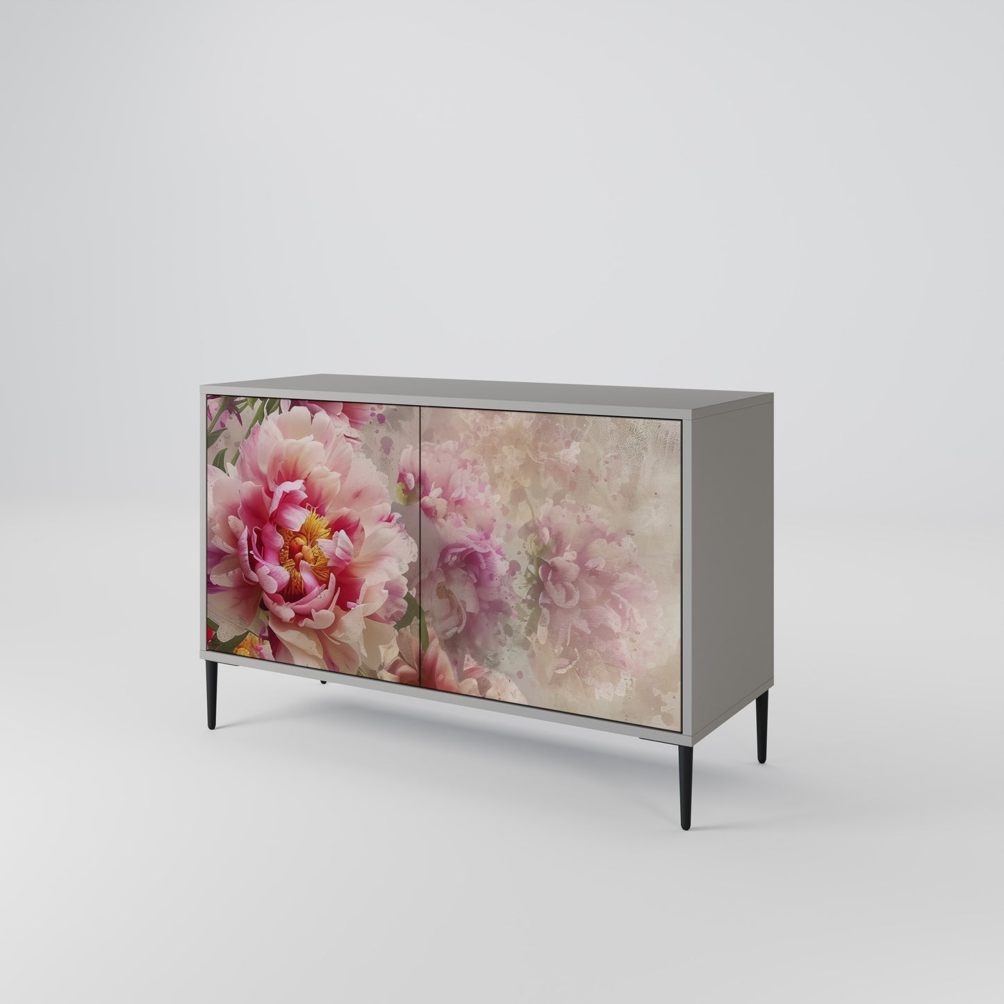 Credenza a 2 ante PEONY WHISPER in finitura grigia