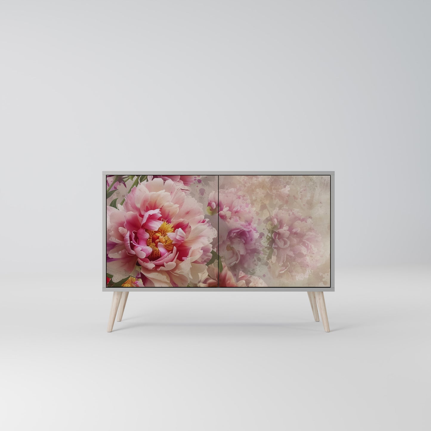 Credenza a 2 ante PEONY WHISPER in finitura grigia