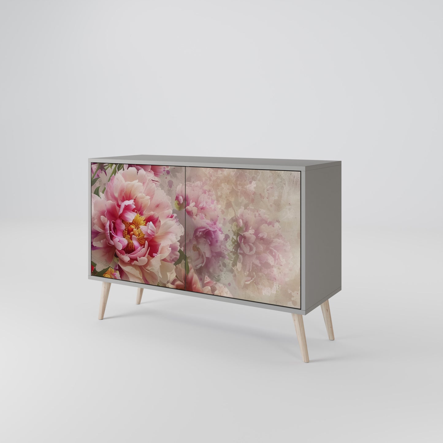 Credenza a 2 ante PEONY WHISPER in finitura grigia