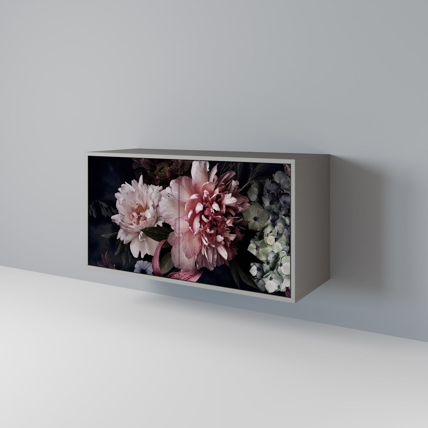 Credenza a 2 ante PURE BLOSSOM in finitura grigia