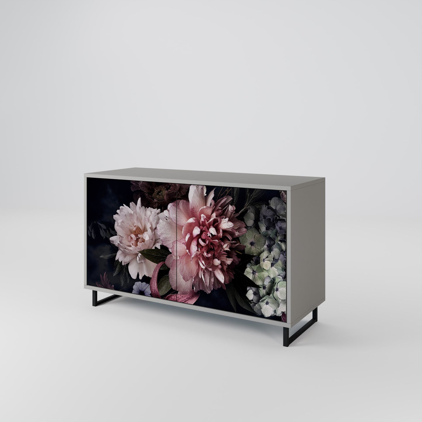 Credenza a 2 ante PURE BLOSSOM in finitura grigia