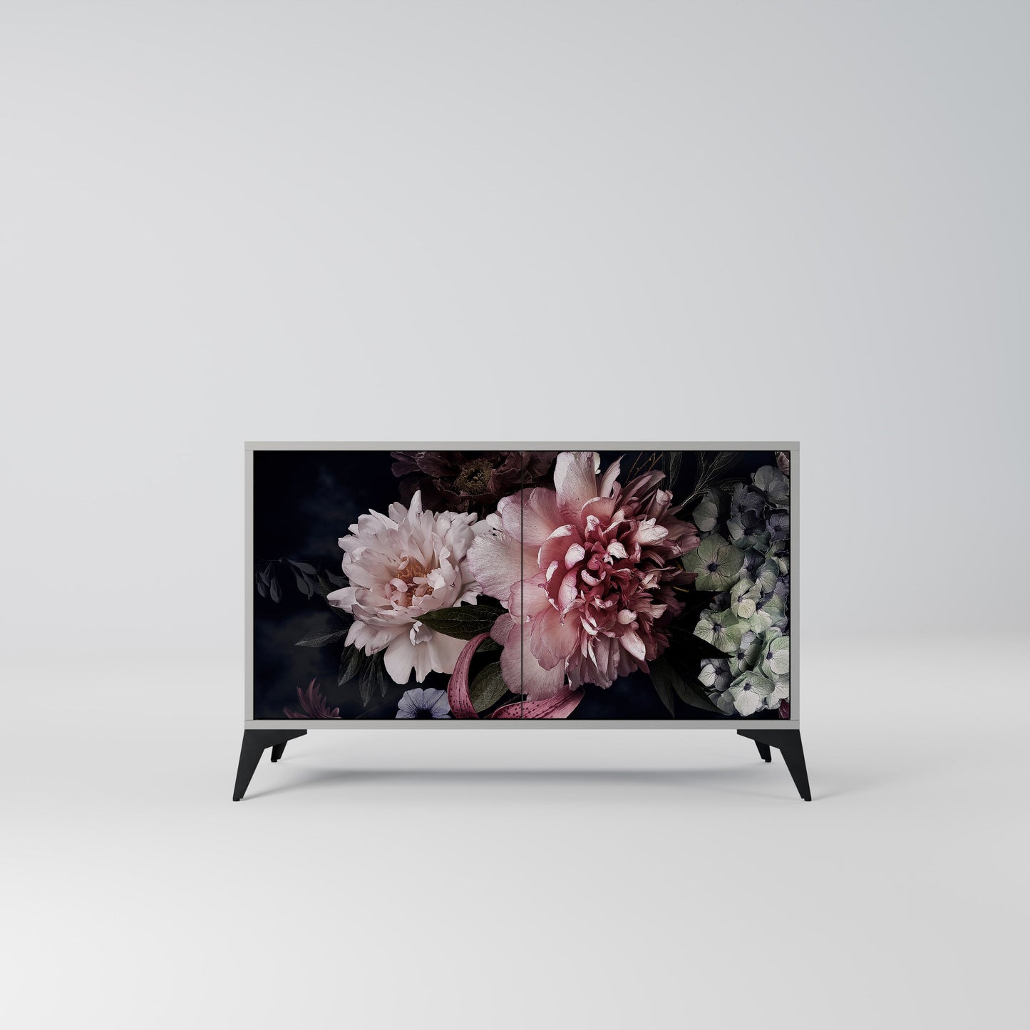 Credenza a 2 ante PURE BLOSSOM in finitura grigia