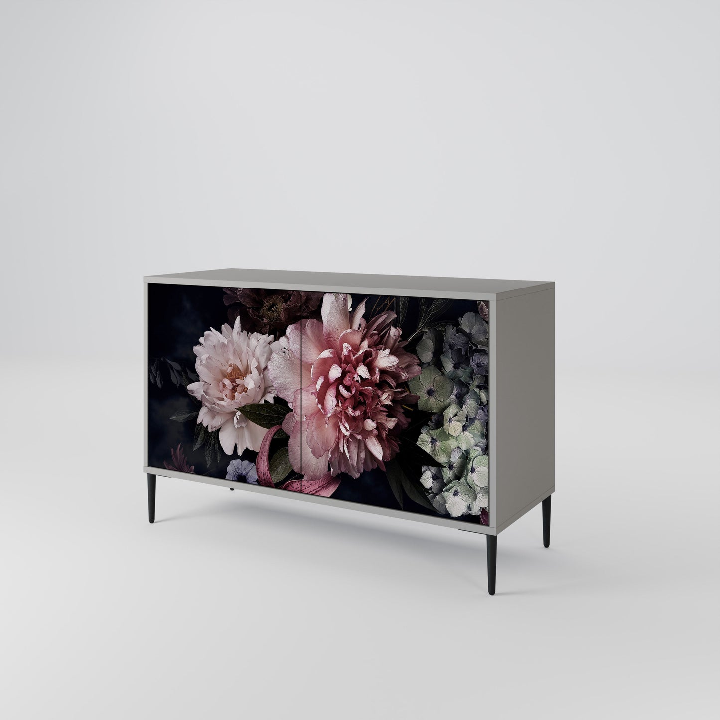Credenza a 2 ante PURE BLOSSOM in finitura grigia