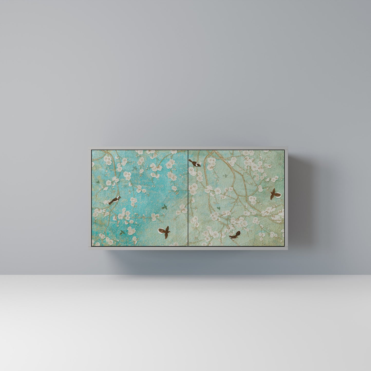 Credenza BLOOMING CHARM a 2 ante in finitura grigia
