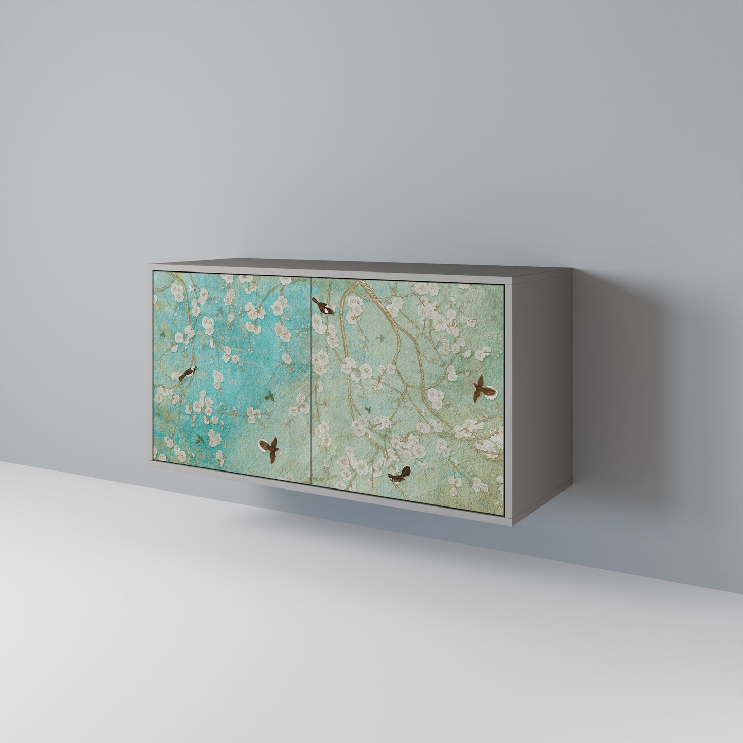 Credenza BLOOMING CHARM a 2 ante in finitura grigia