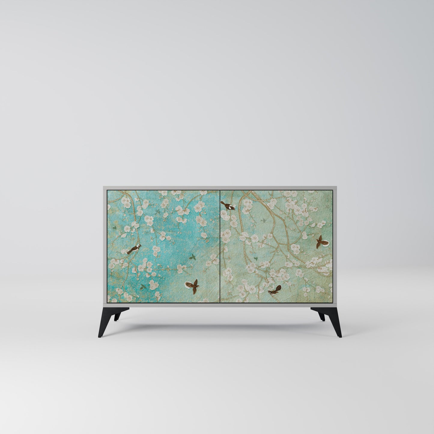 Credenza BLOOMING CHARM a 2 ante in finitura grigia
