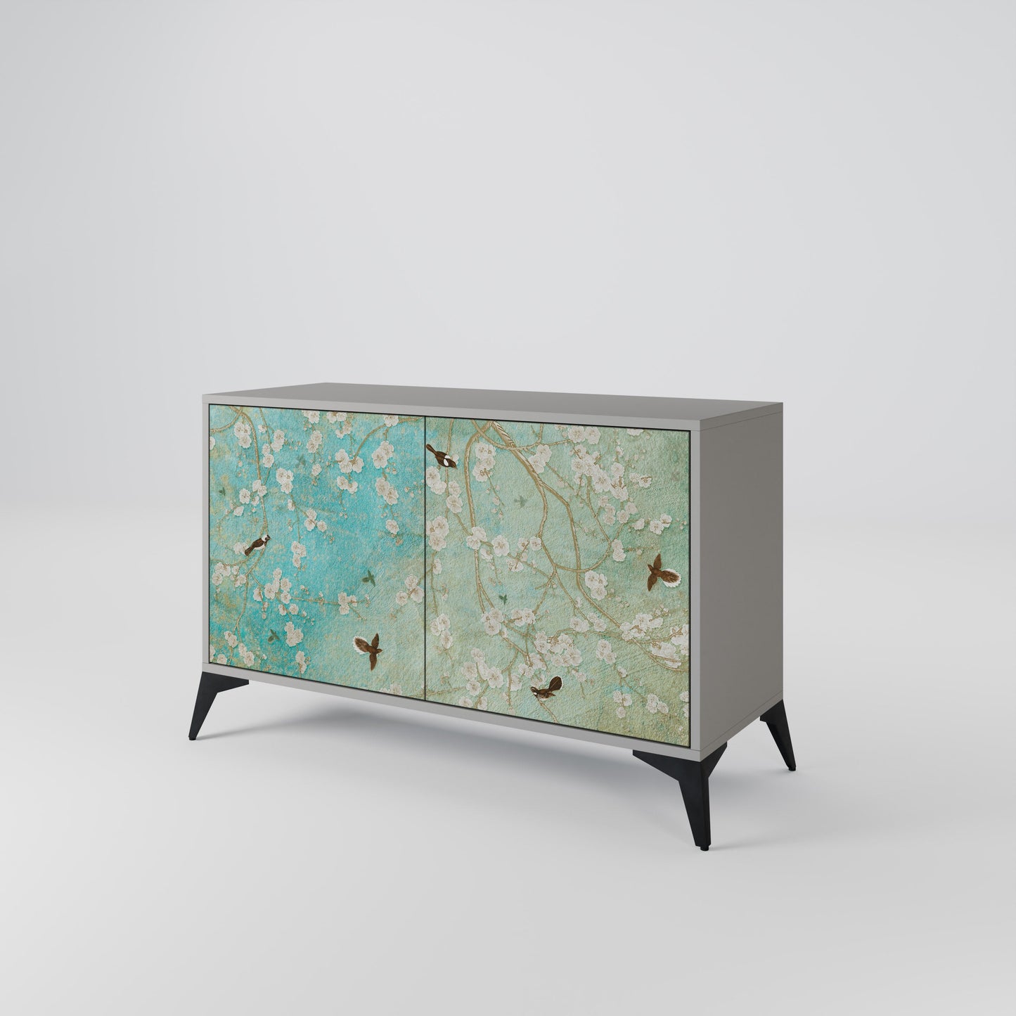 Credenza BLOOMING CHARM a 2 ante in finitura grigia