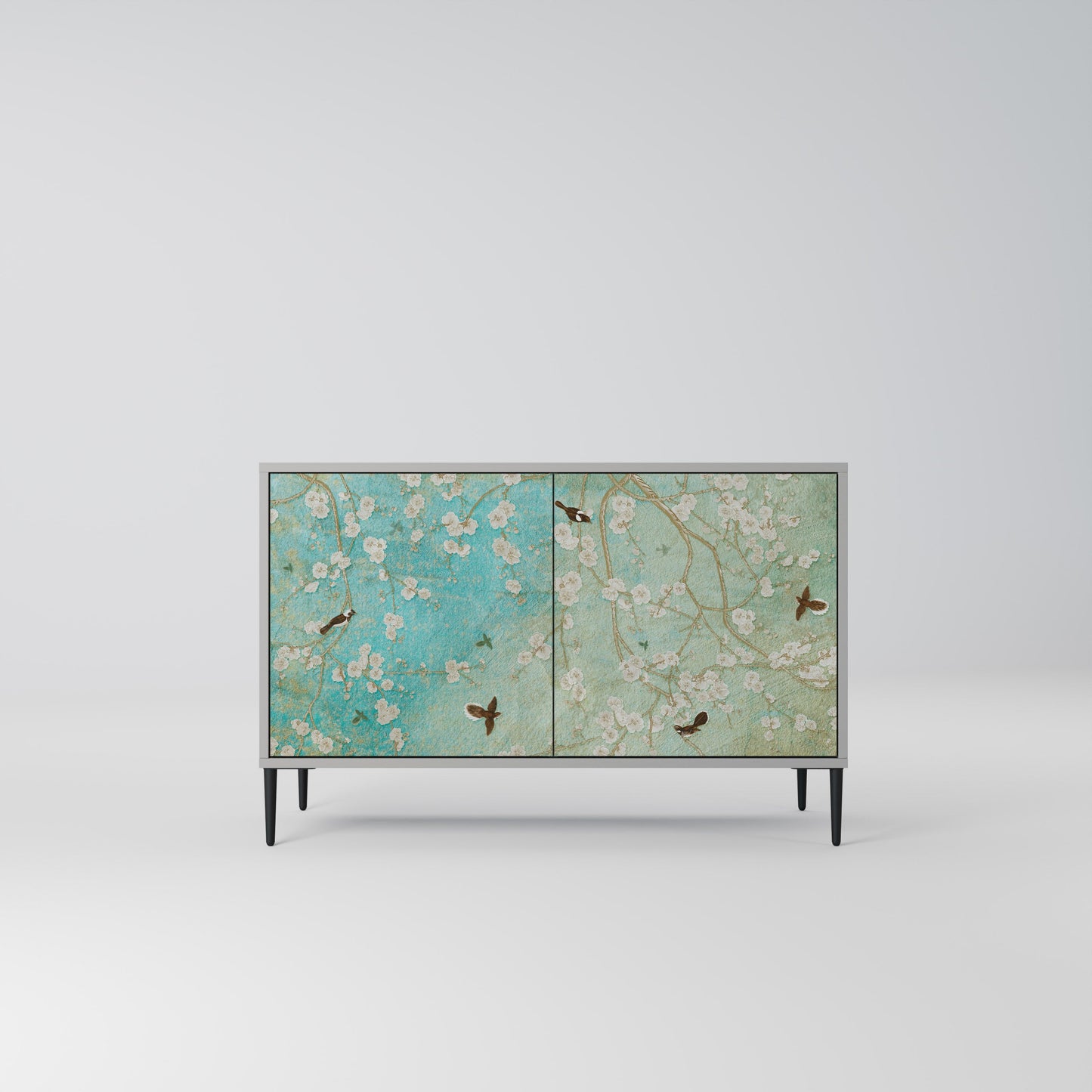 Credenza BLOOMING CHARM a 2 ante in finitura grigia