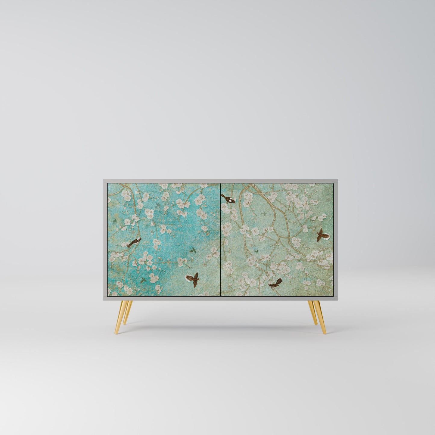 Credenza BLOOMING CHARM a 2 ante in finitura grigia