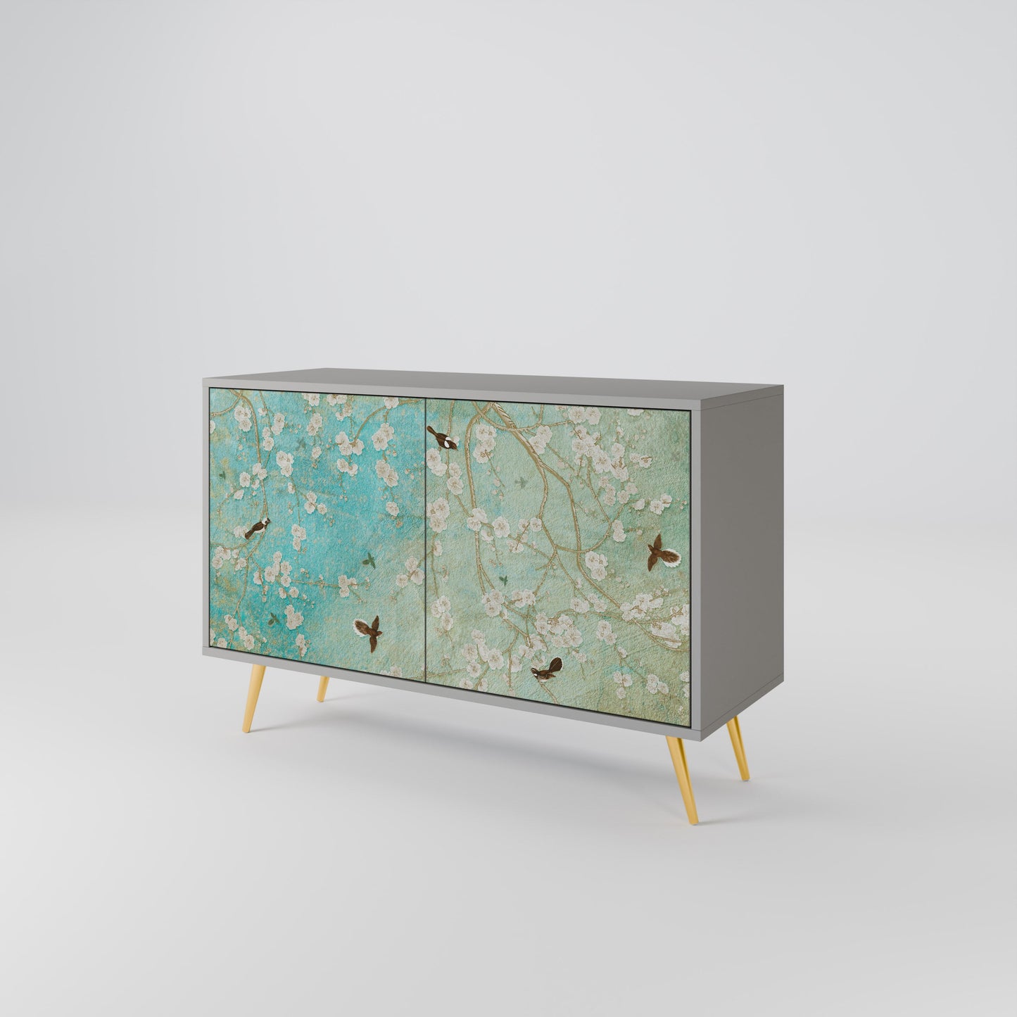 Credenza BLOOMING CHARM a 2 ante in finitura grigia