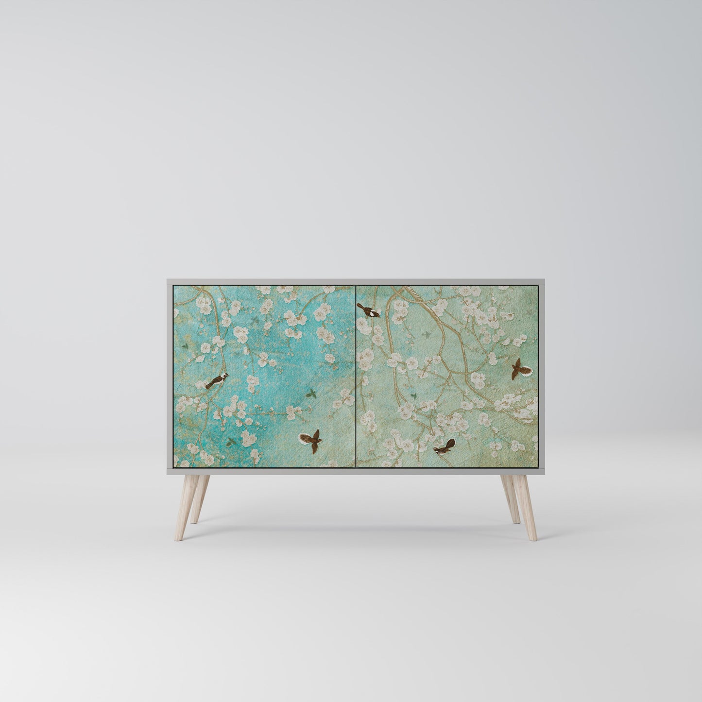 Credenza BLOOMING CHARM a 2 ante in finitura grigia