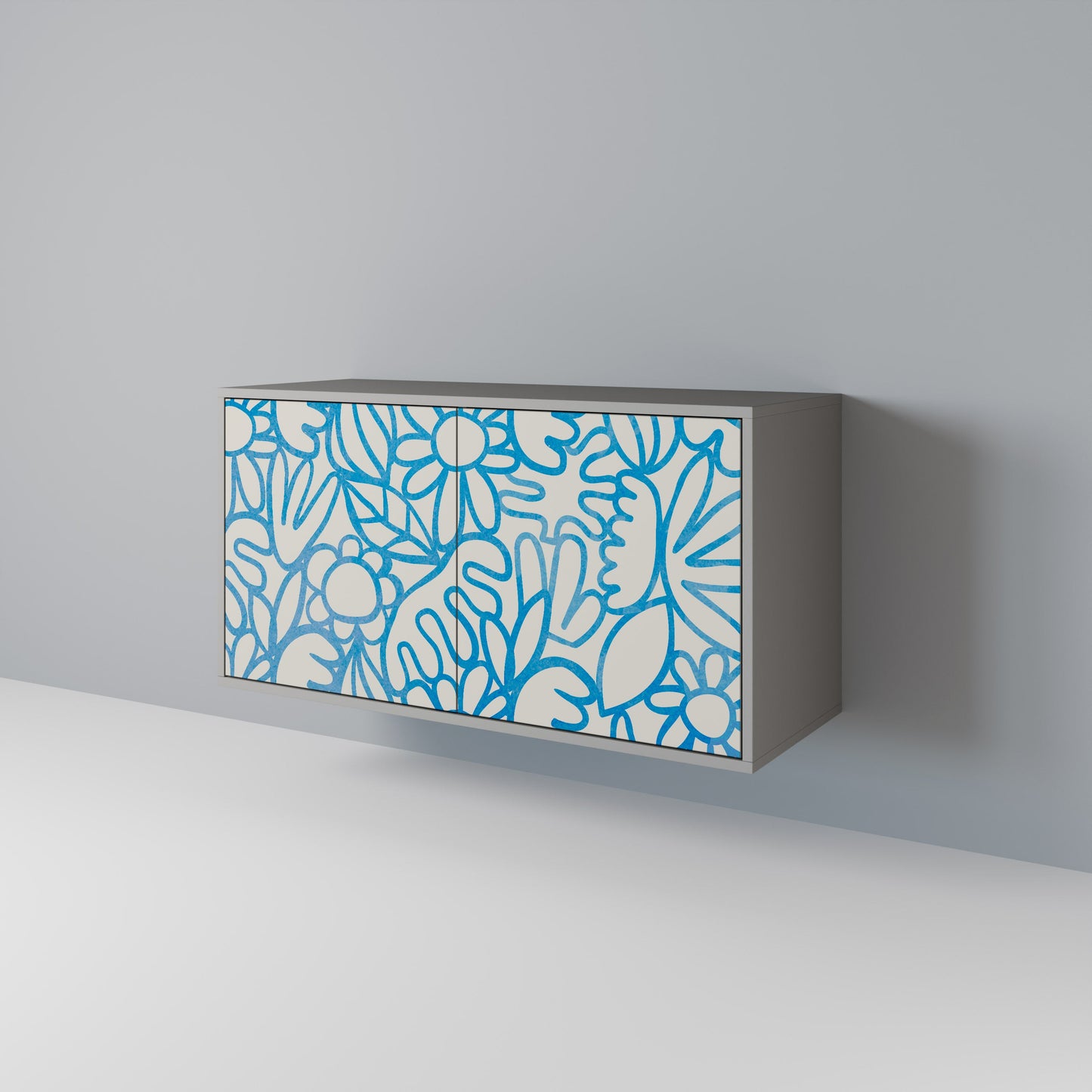 Credenza BLOOMY MORNING a 2 ante in finitura grigia