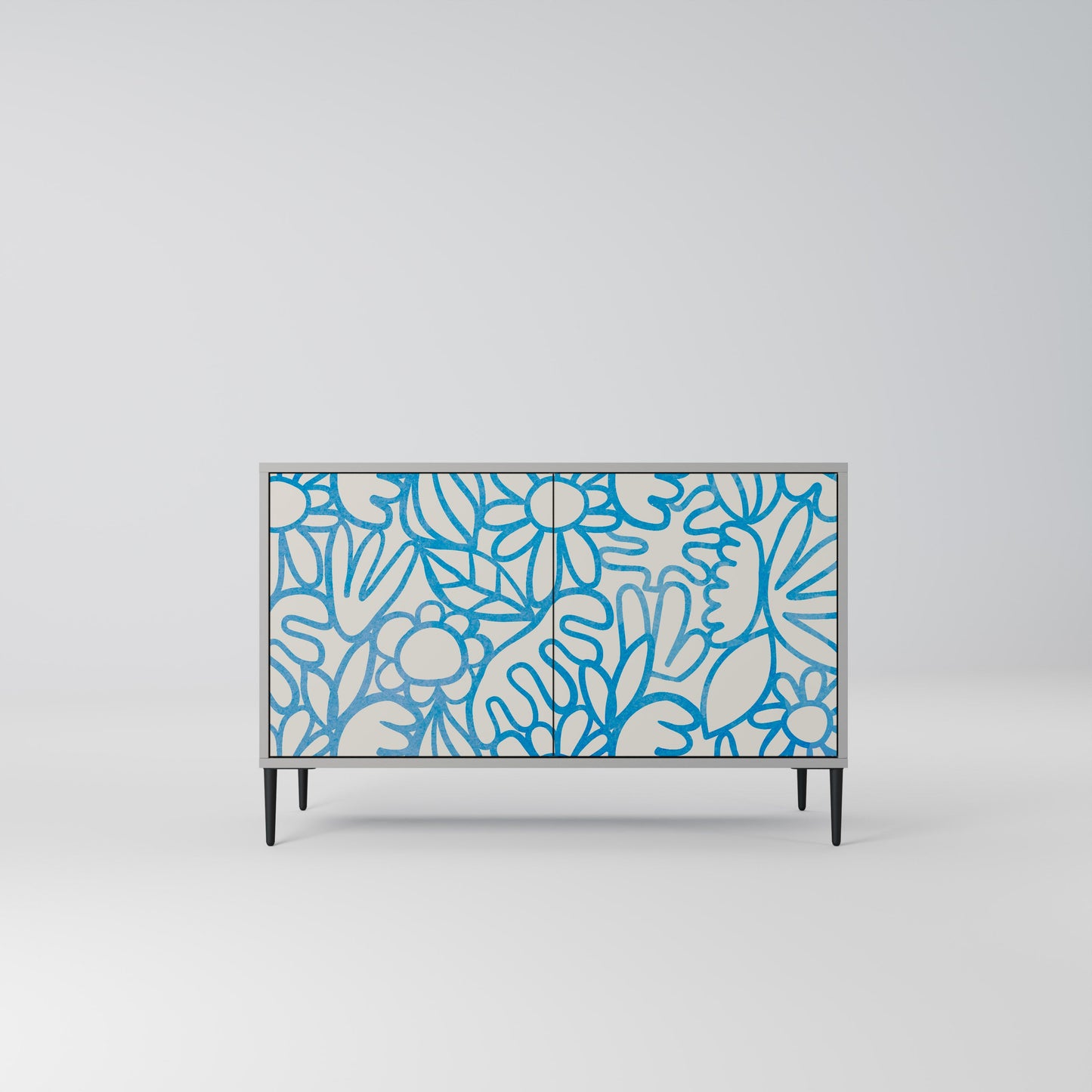 Credenza BLOOMY MORNING a 2 ante in finitura grigia