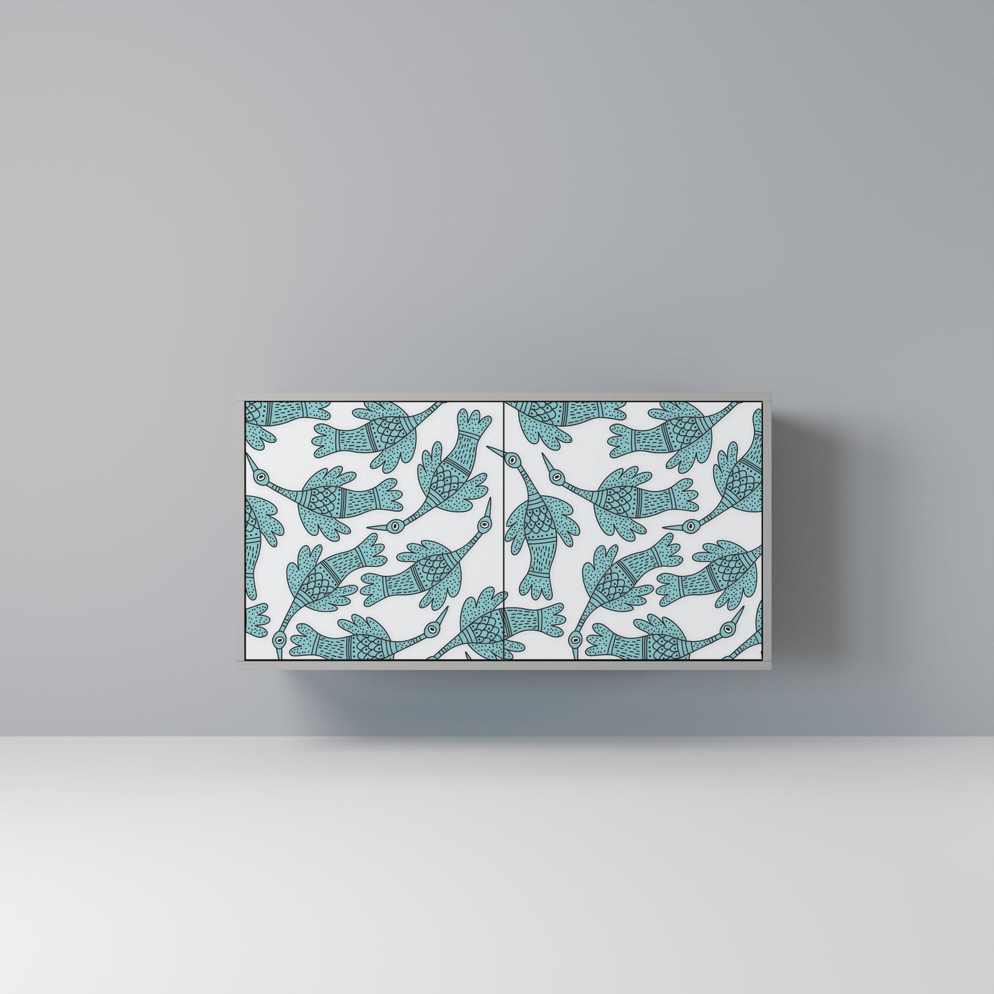 Credenza a 2 ante WATERSPOUT SONGIBIRD in finitura grigia