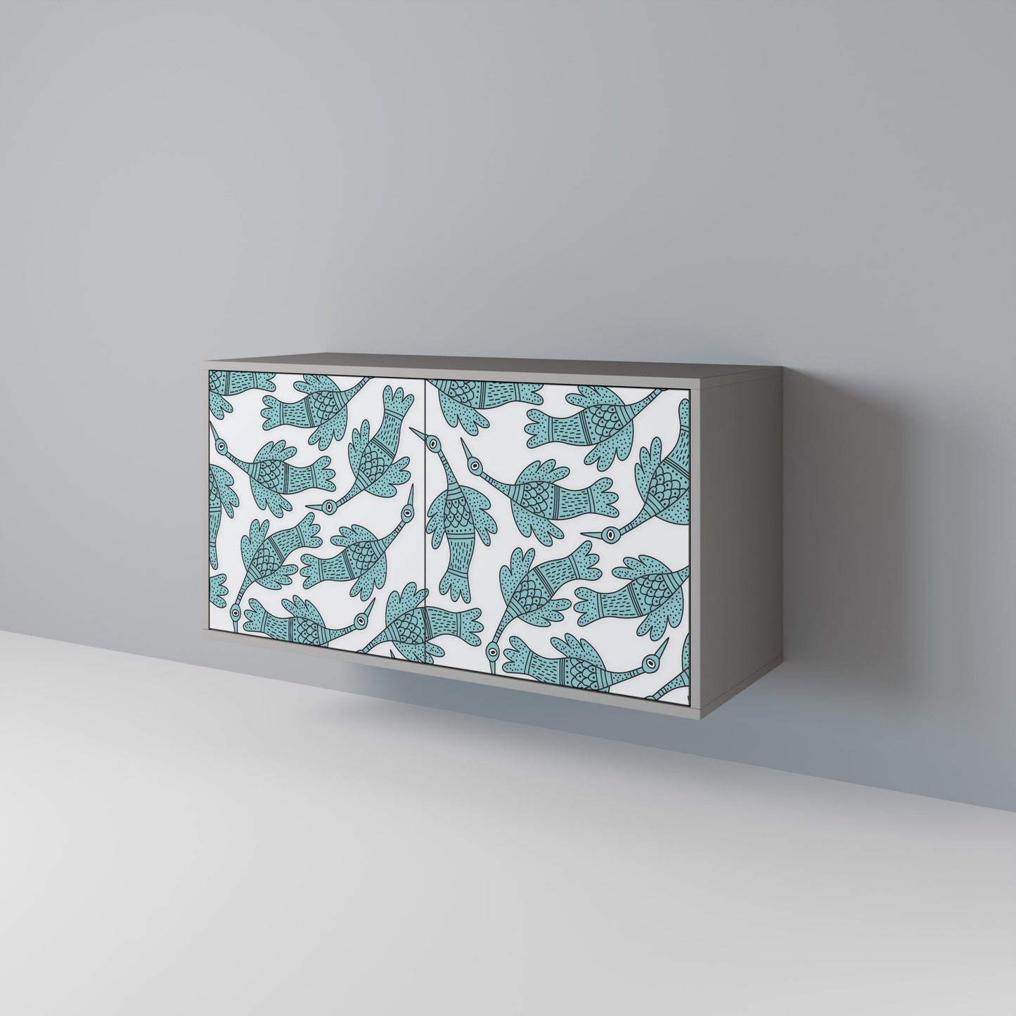 Credenza a 2 ante WATERSPOUT SONGIBIRD in finitura grigia