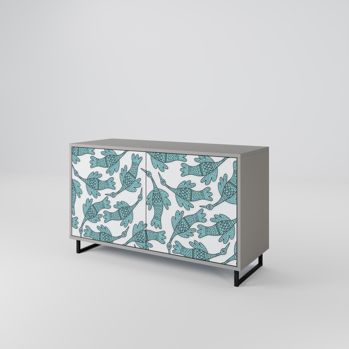 Credenza a 2 ante WATERSPOUT SONGIBIRD in finitura grigia