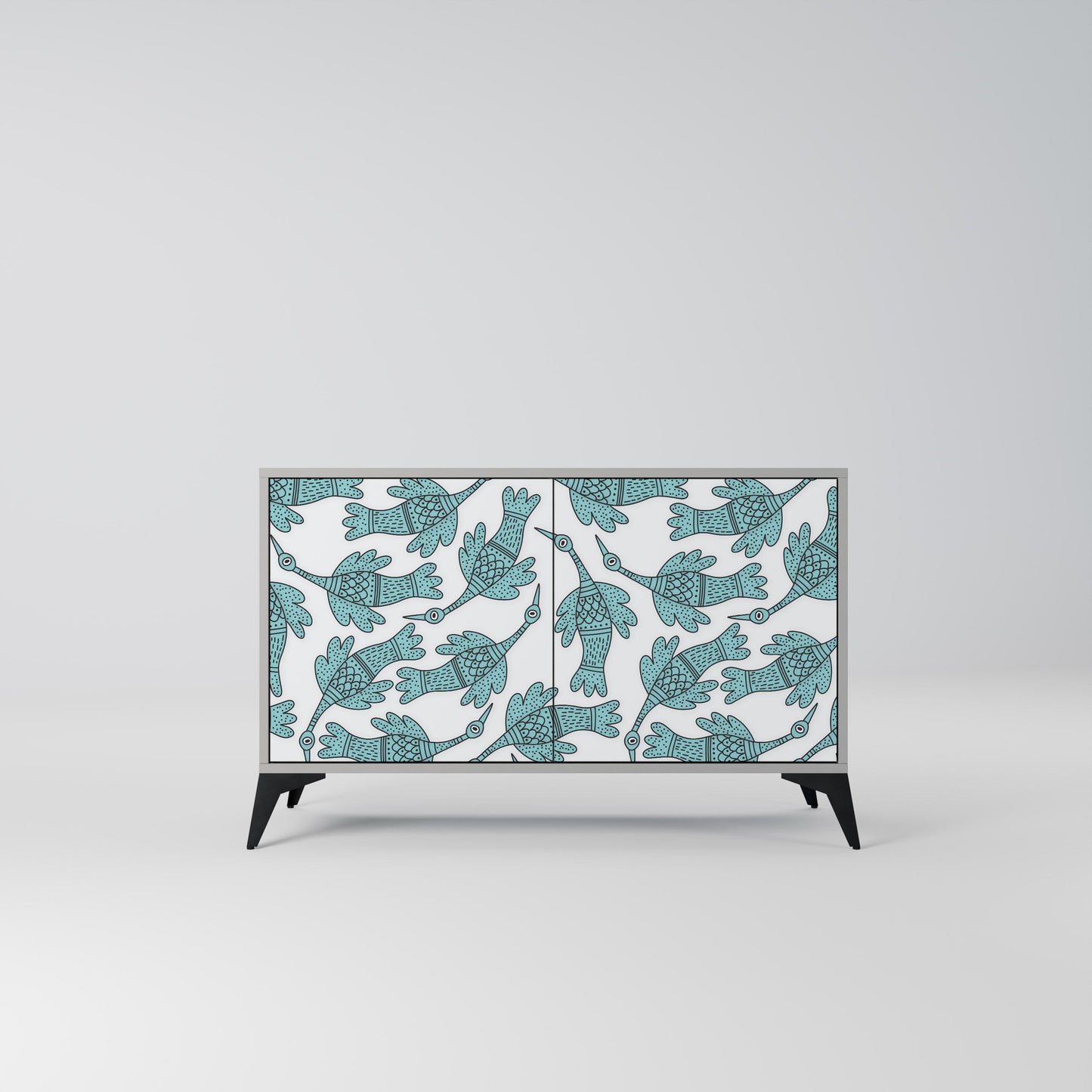 Credenza a 2 ante WATERSPOUT SONGIBIRD in finitura grigia