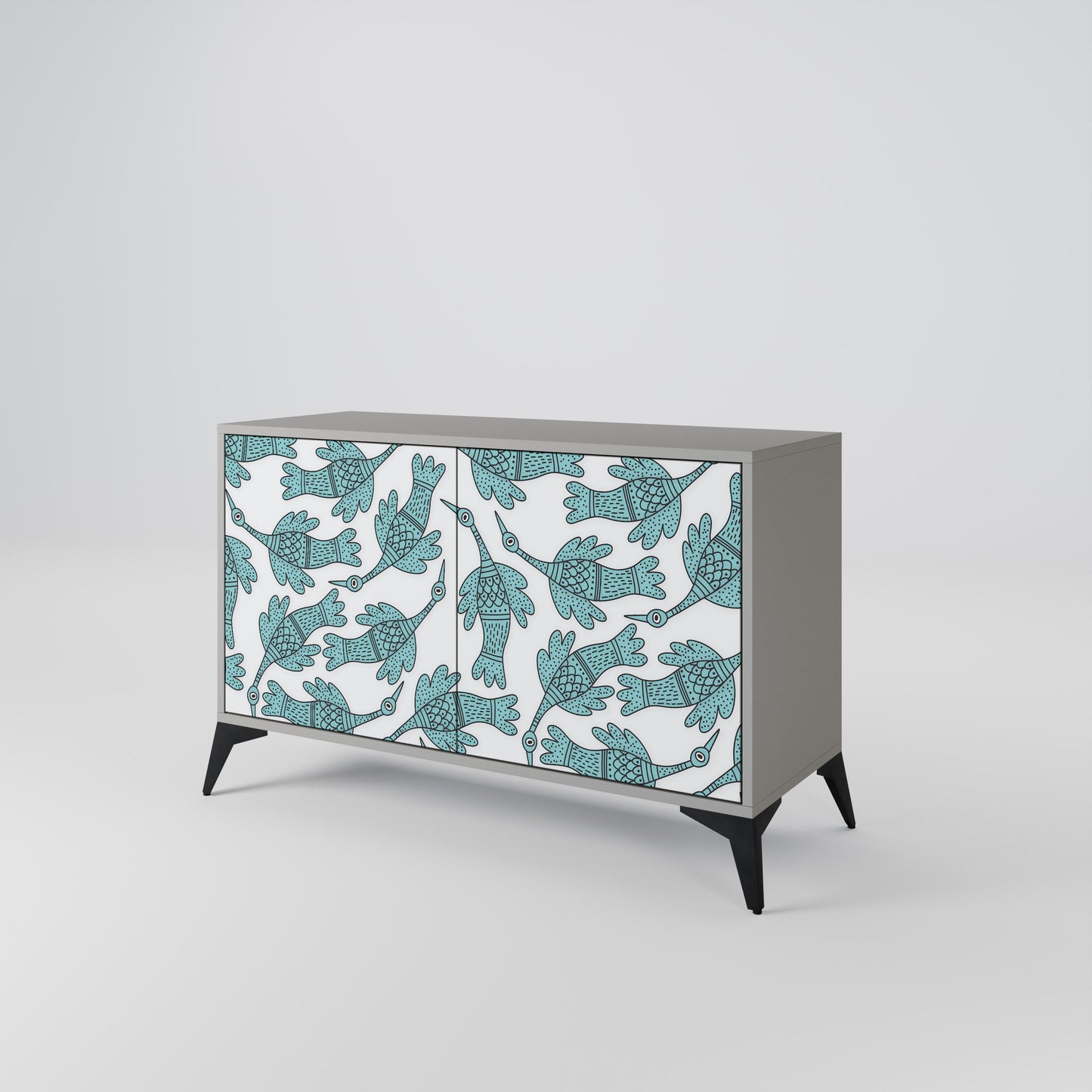 Credenza a 2 ante WATERSPOUT SONGIBIRD in finitura grigia