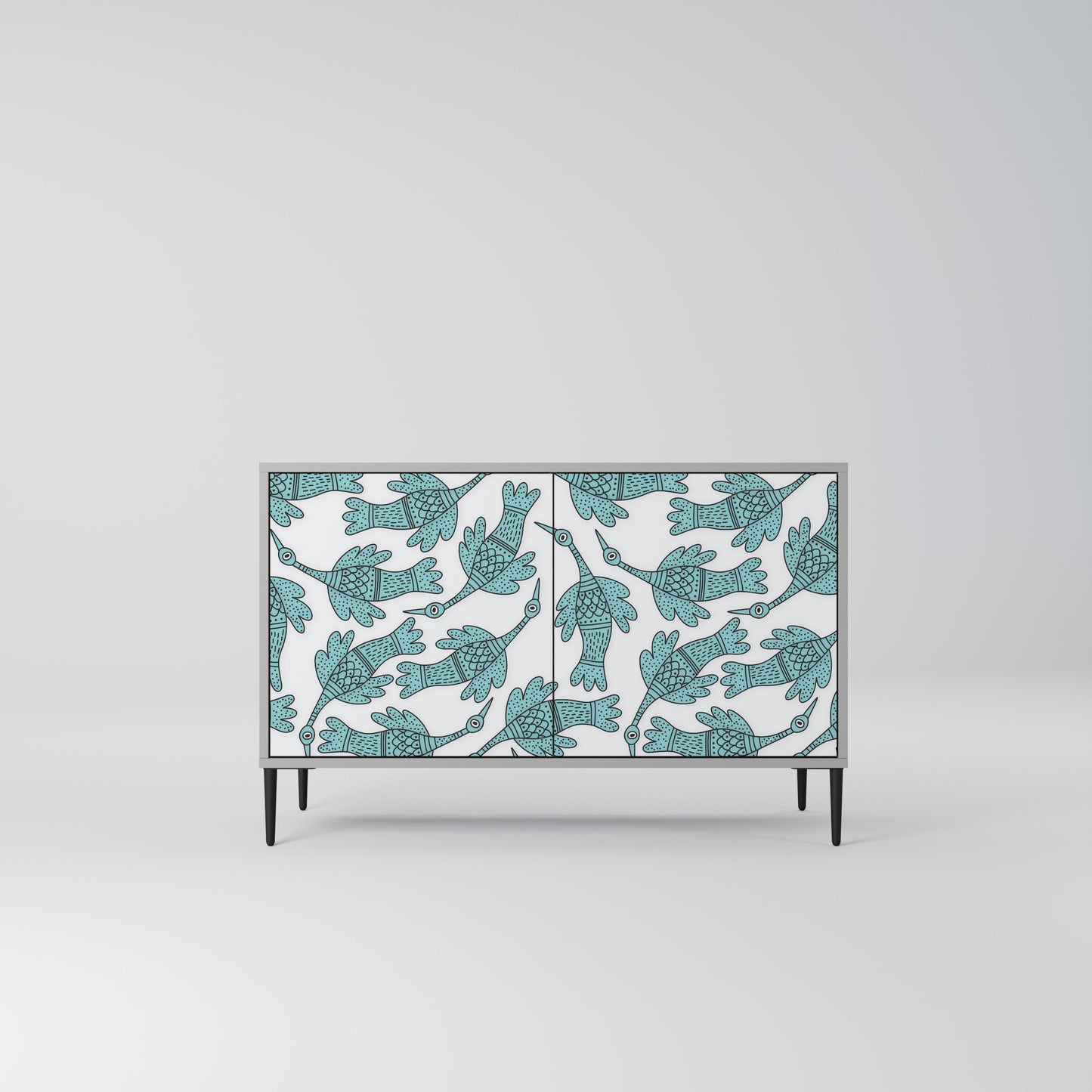 Credenza a 2 ante WATERSPOUT SONGIBIRD in finitura grigia