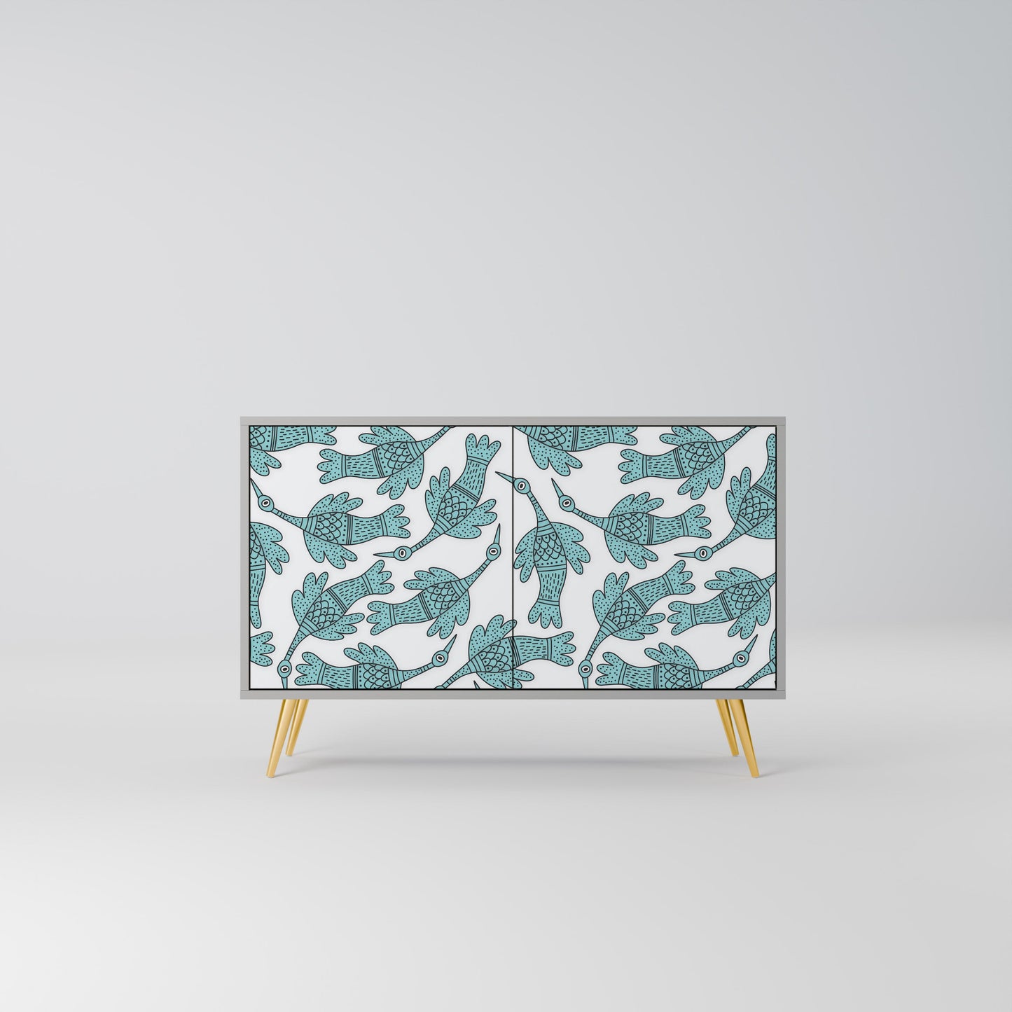 Credenza a 2 ante WATERSPOUT SONGIBIRD in finitura grigia