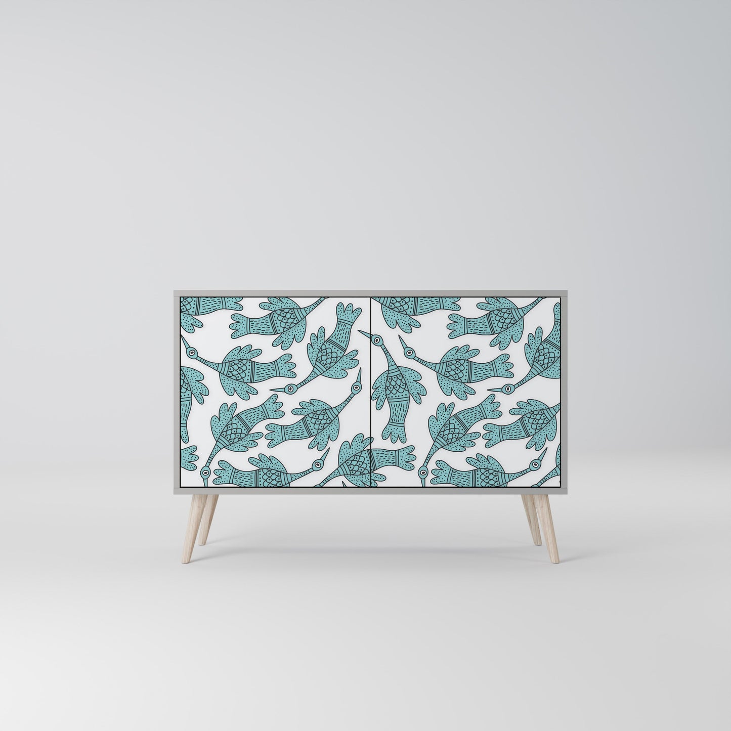 Credenza a 2 ante WATERSPOUT SONGIBIRD in finitura grigia