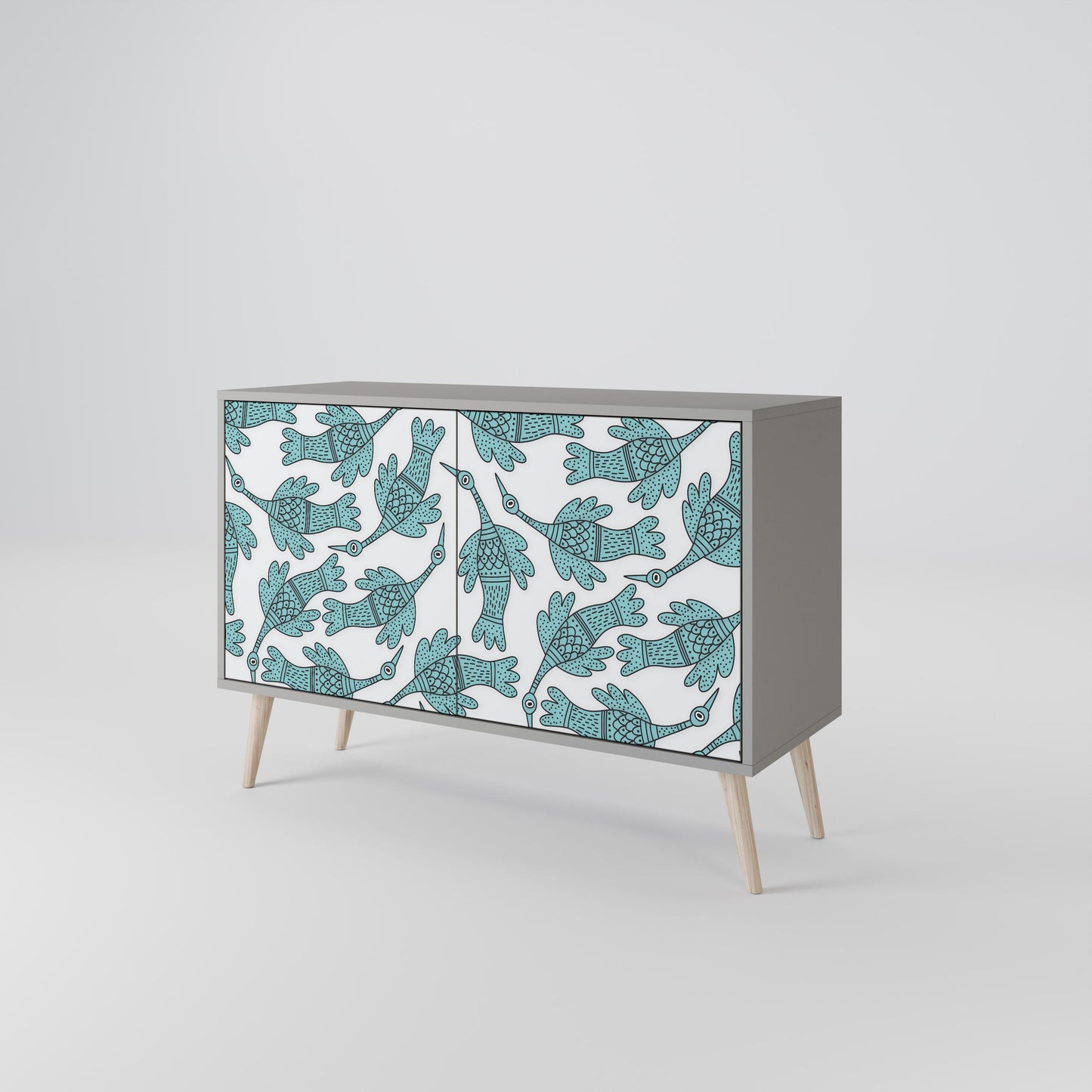 Credenza a 2 ante WATERSPOUT SONGIBIRD in finitura grigia