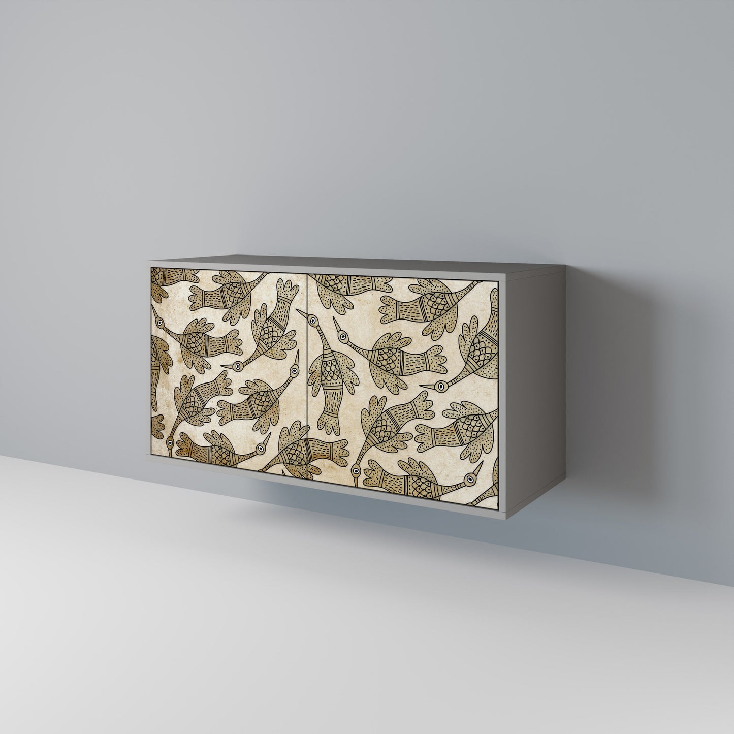 Credenza ALMONDINE SONGBIRD a 2 ante in finitura grigia