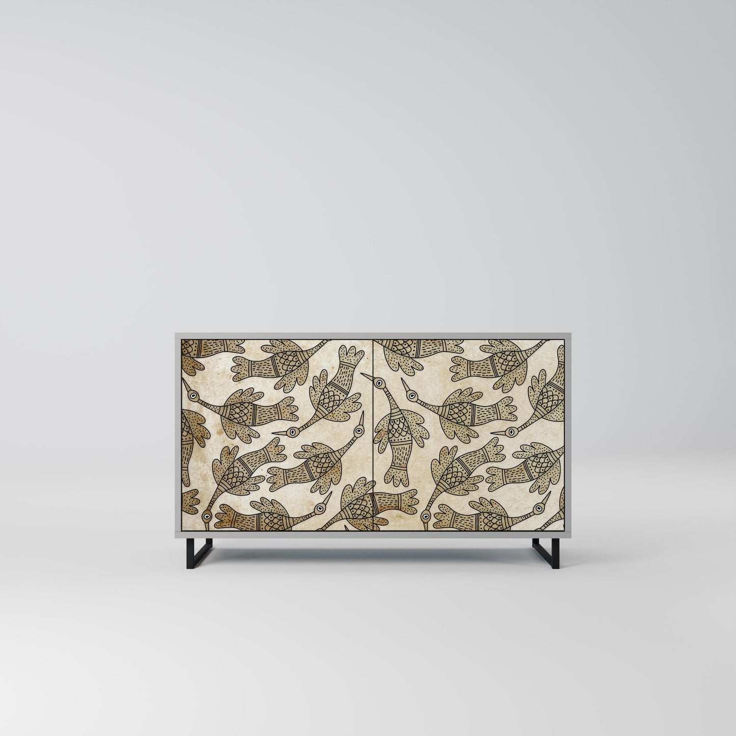 Credenza ALMONDINE SONGBIRD a 2 ante in finitura grigia
