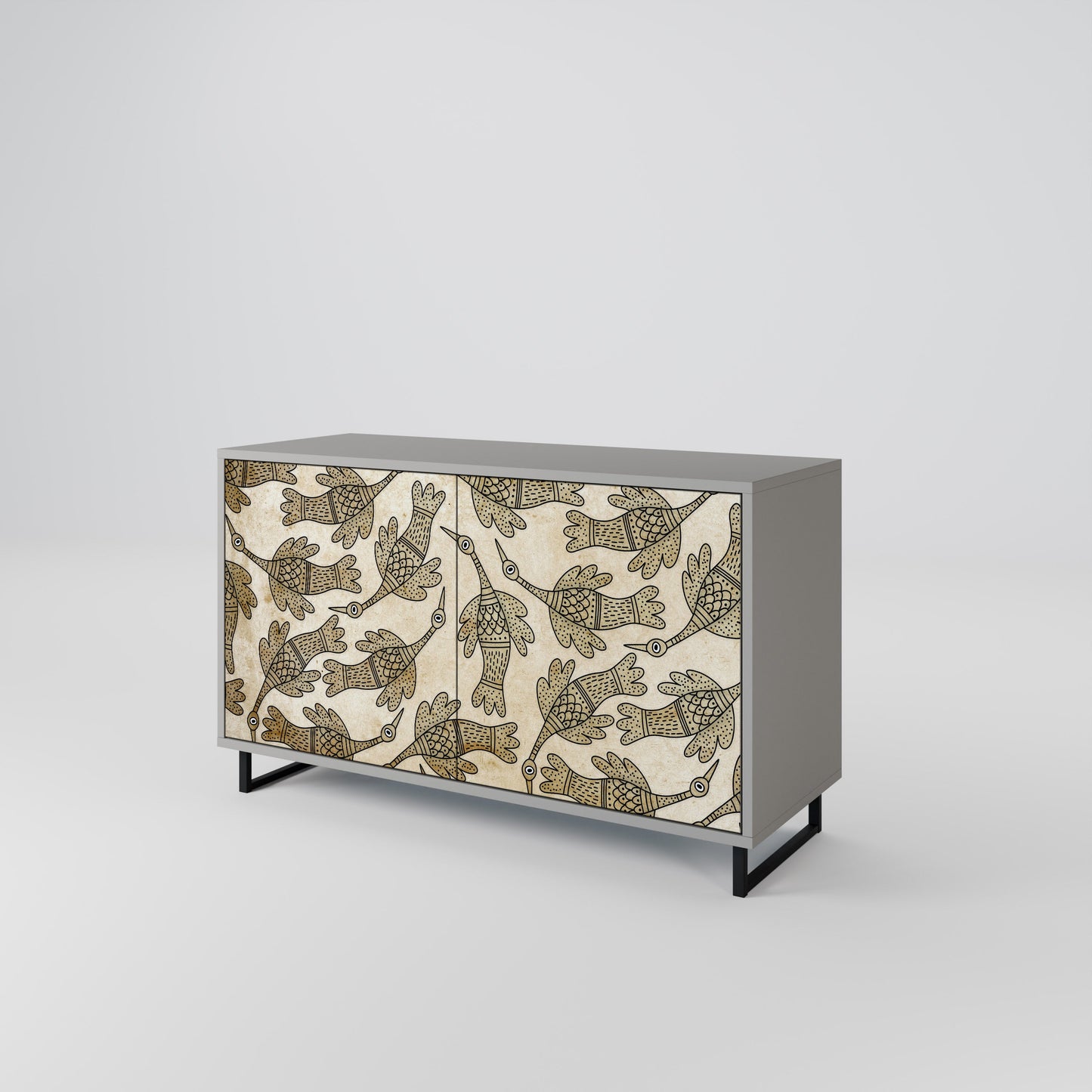 Credenza ALMONDINE SONGBIRD a 2 ante in finitura grigia