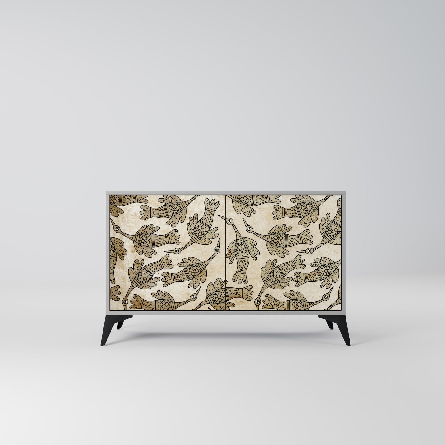 Credenza ALMONDINE SONGBIRD a 2 ante in finitura grigia