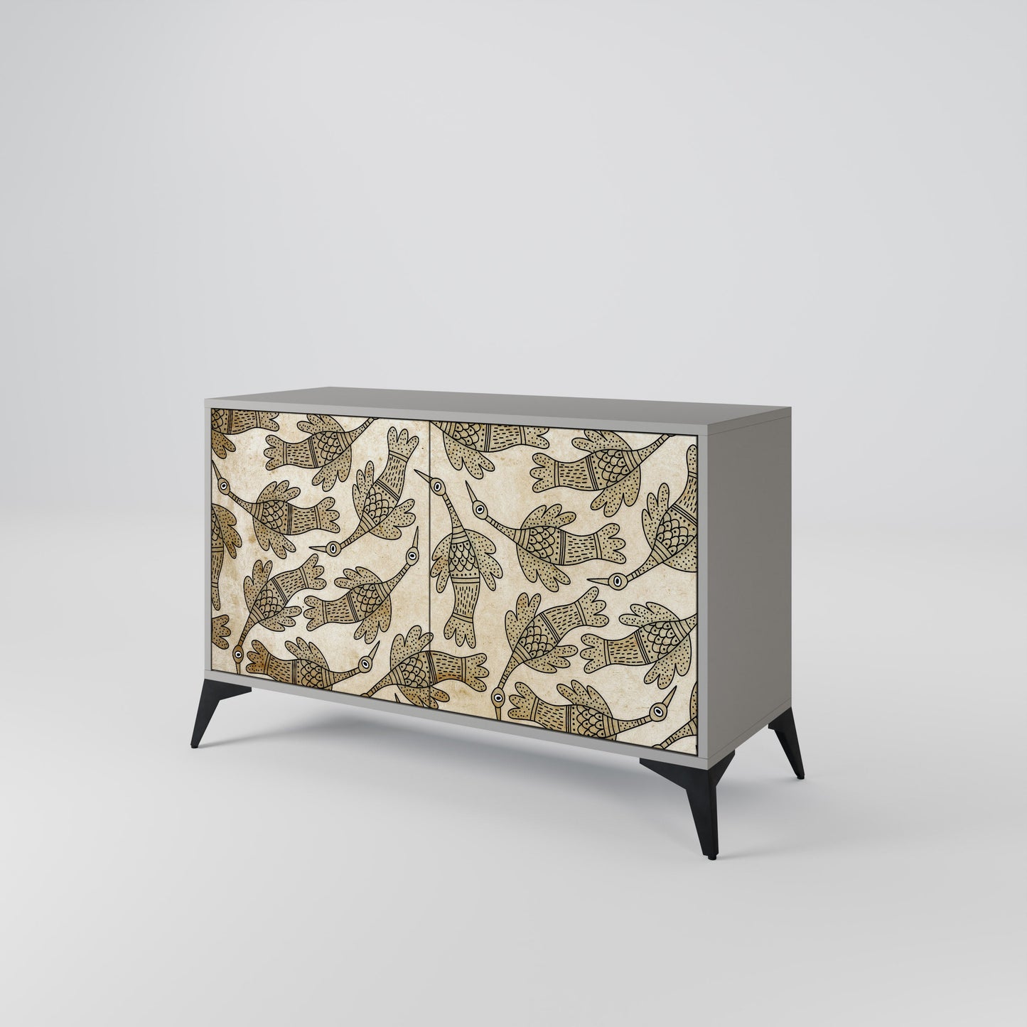 Credenza ALMONDINE SONGBIRD a 2 ante in finitura grigia