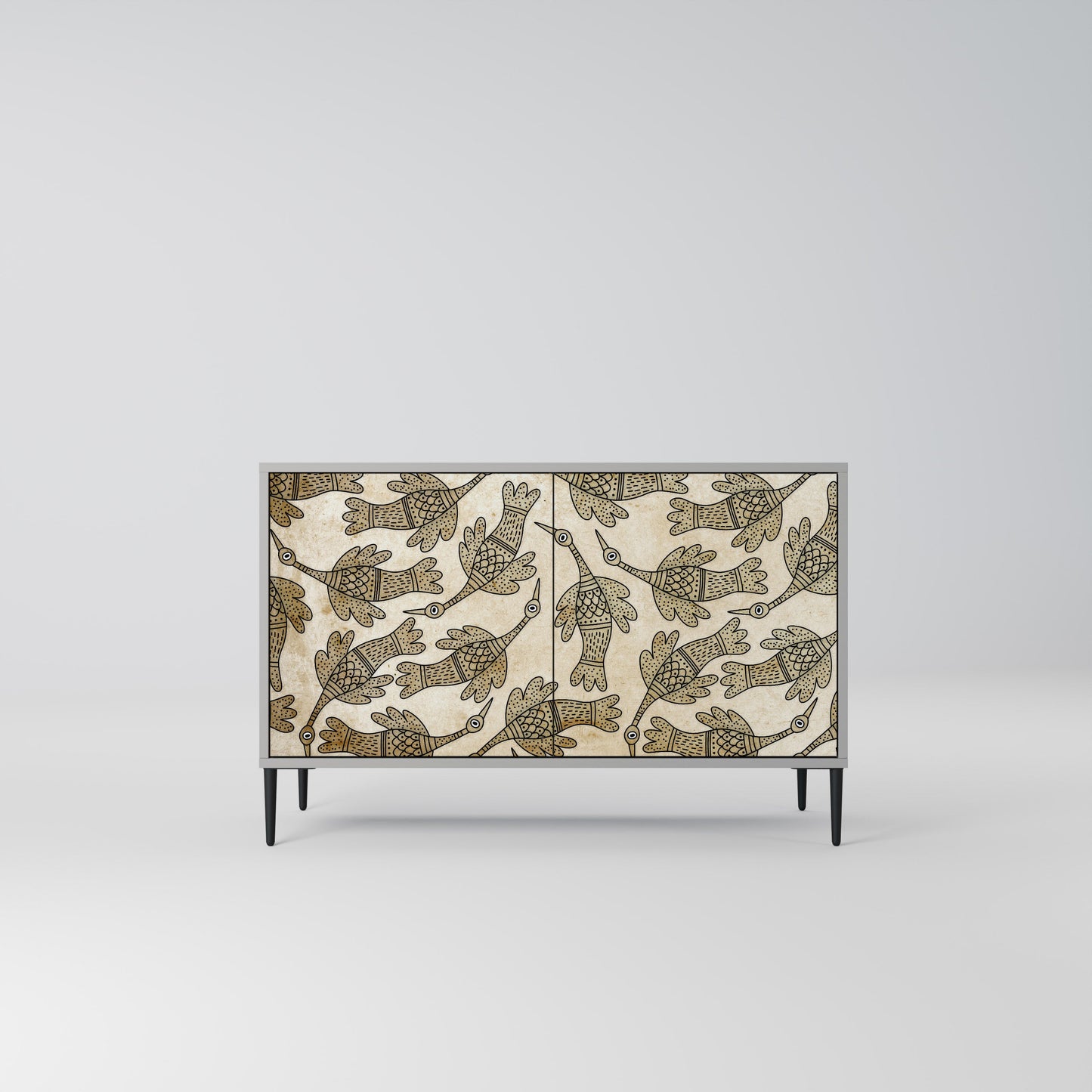 Credenza ALMONDINE SONGBIRD a 2 ante in finitura grigia