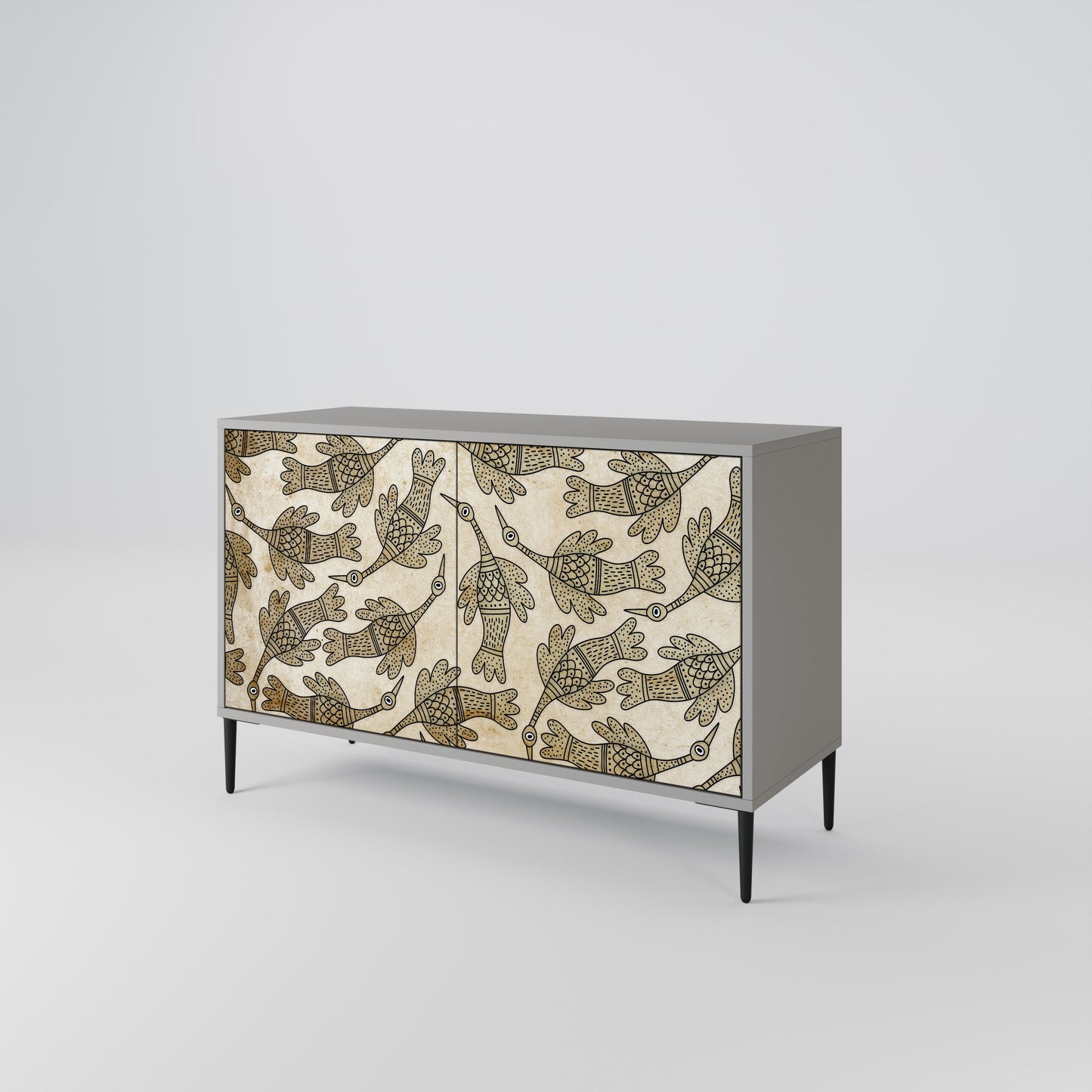 Credenza ALMONDINE SONGBIRD a 2 ante in finitura grigia